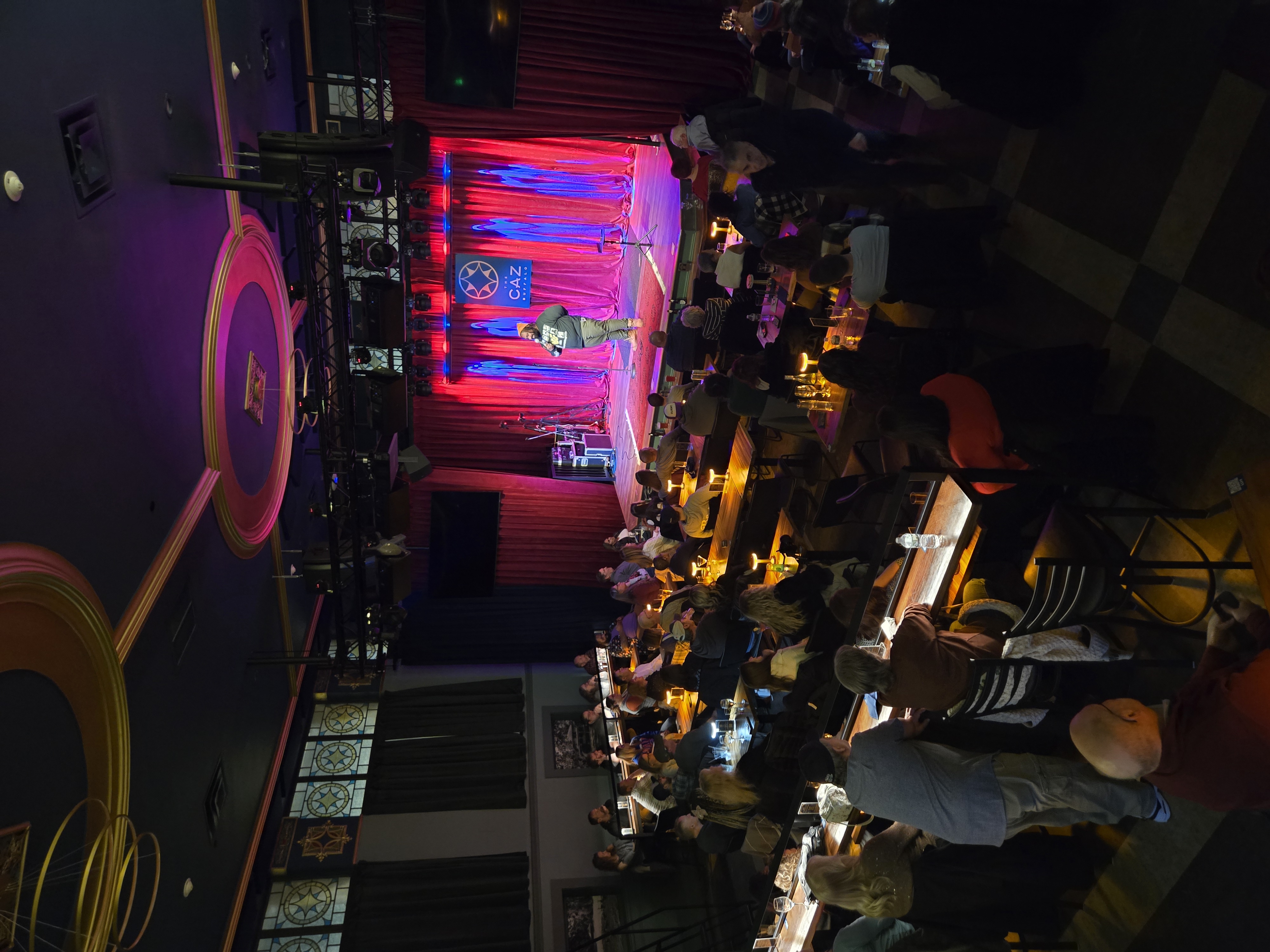 The crowd at The Caz seen from the mezzanine during a show