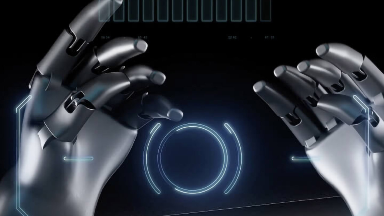 Fourier GR-2 12-DOF dexterous hands with tactile sensors — close-up showing finger articulation