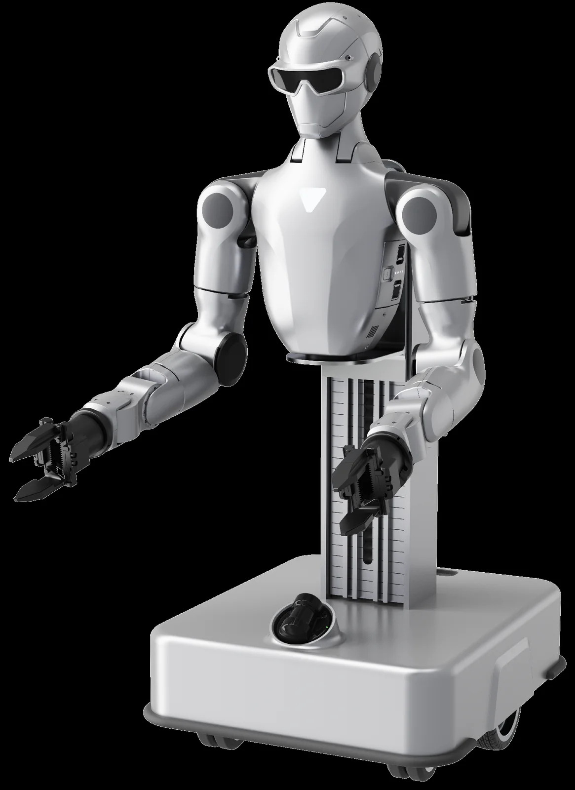 Unitree R1-A-D wheeled dual-arm robot on lift-column mobile chassis for mobile manipulation data collection