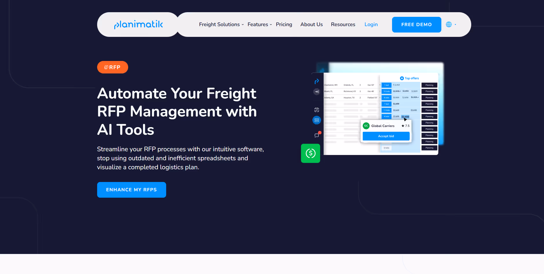 Planimatik Freight RFP Software