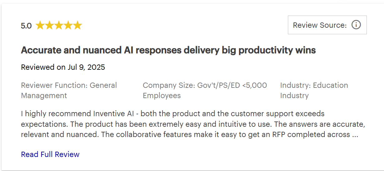How Inventive AI Performs in Independent Reviews