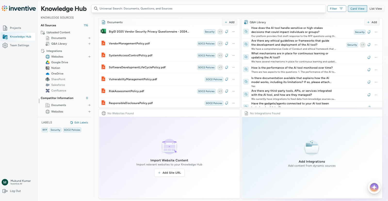 Upload and Centralize the Full Insurance RFP Package