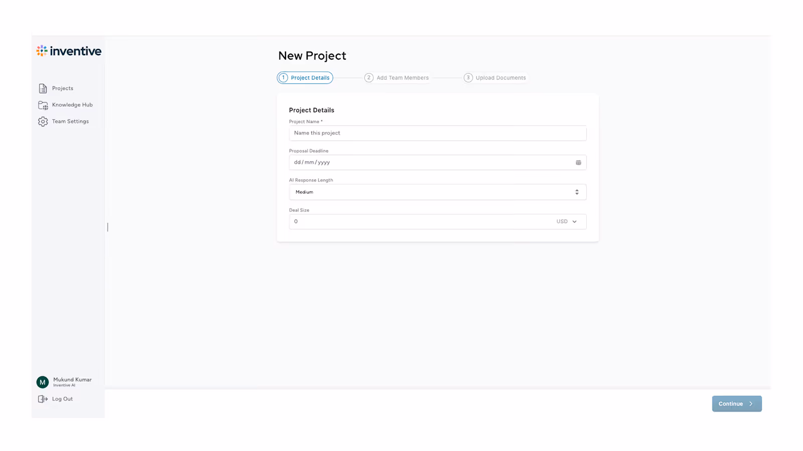 Upload the Healthcare RFP into Inventive AI