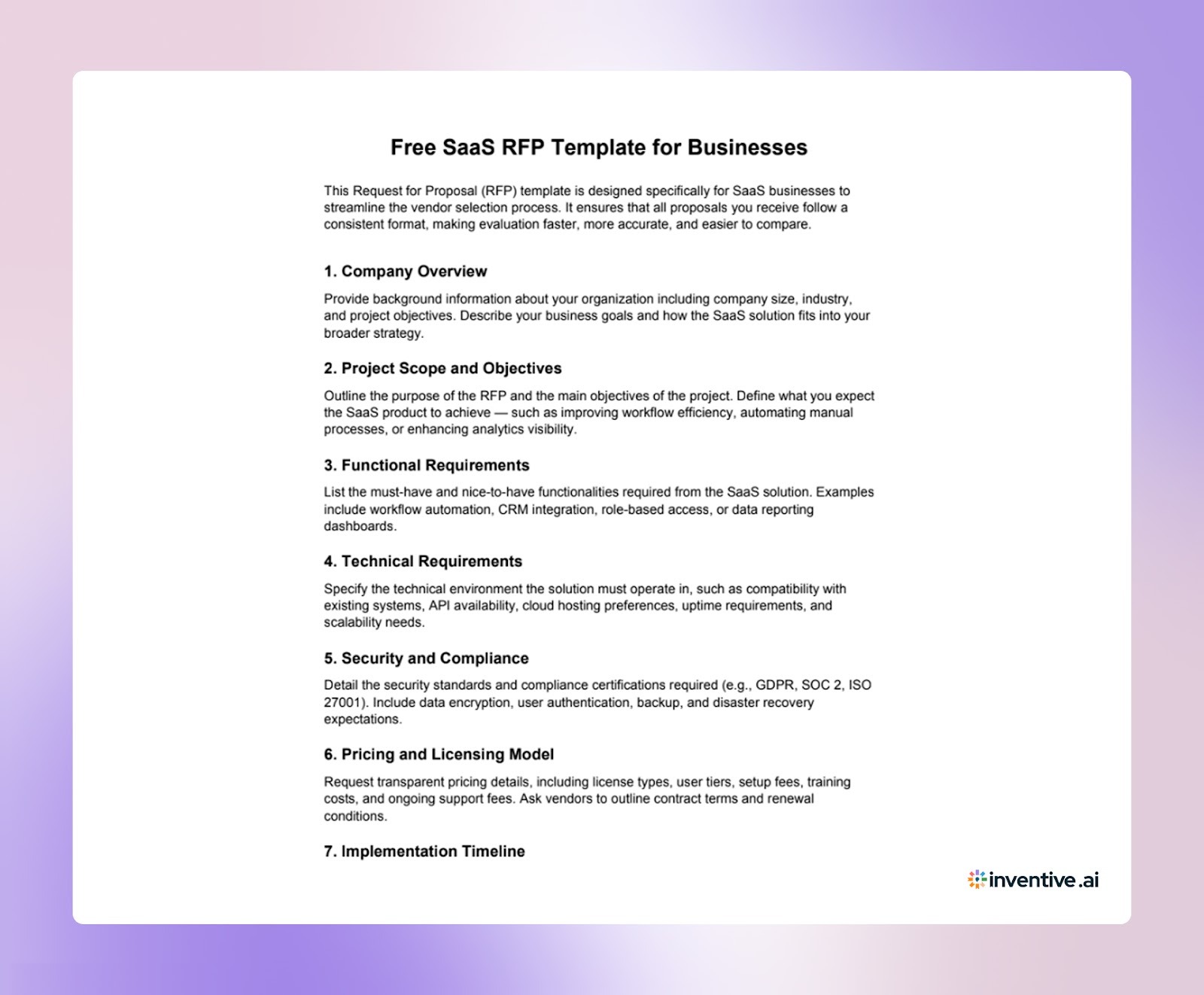 The Complete SaaS RFP Response Template for Clear, Compelling Proposals