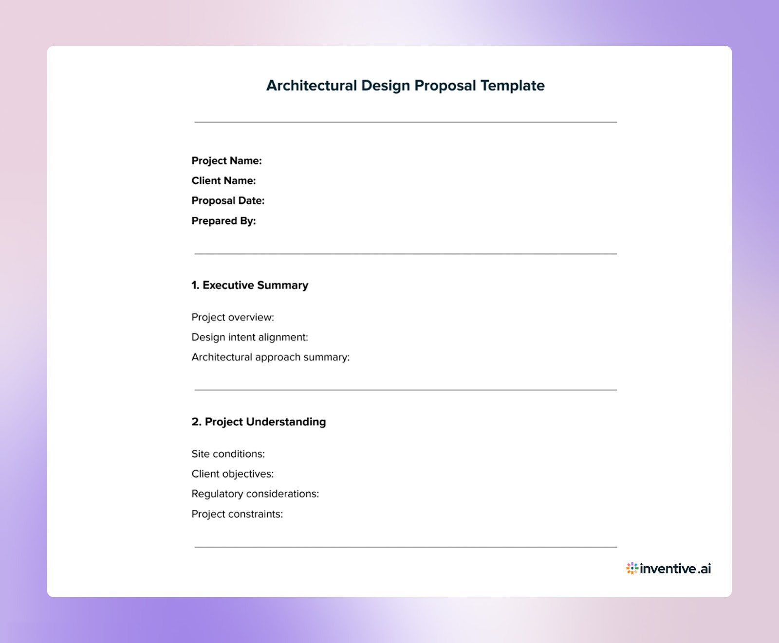 Architectural Design Proposal Template With Example + Formats