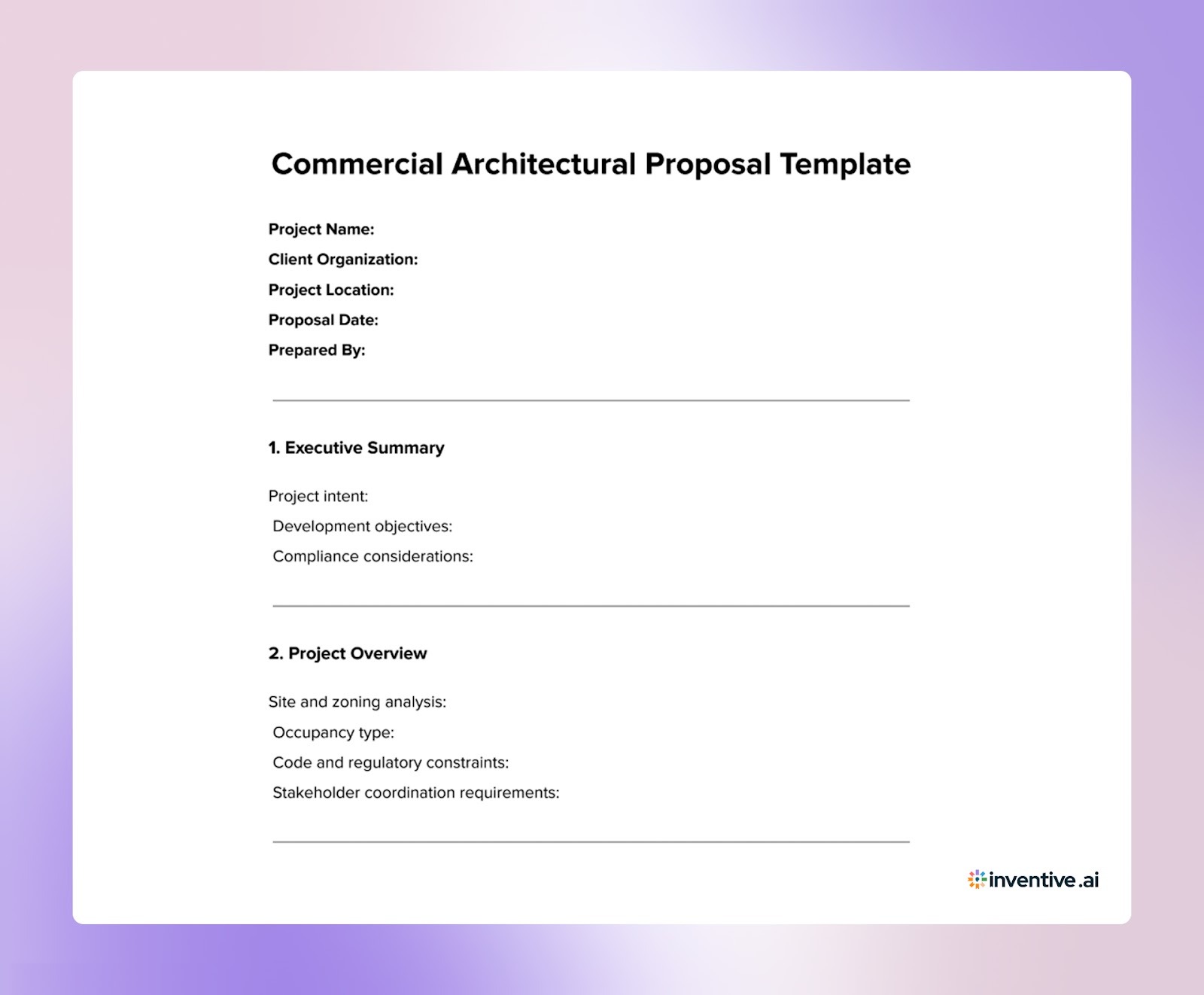 Architectural Design Proposal Template With Example + Formats