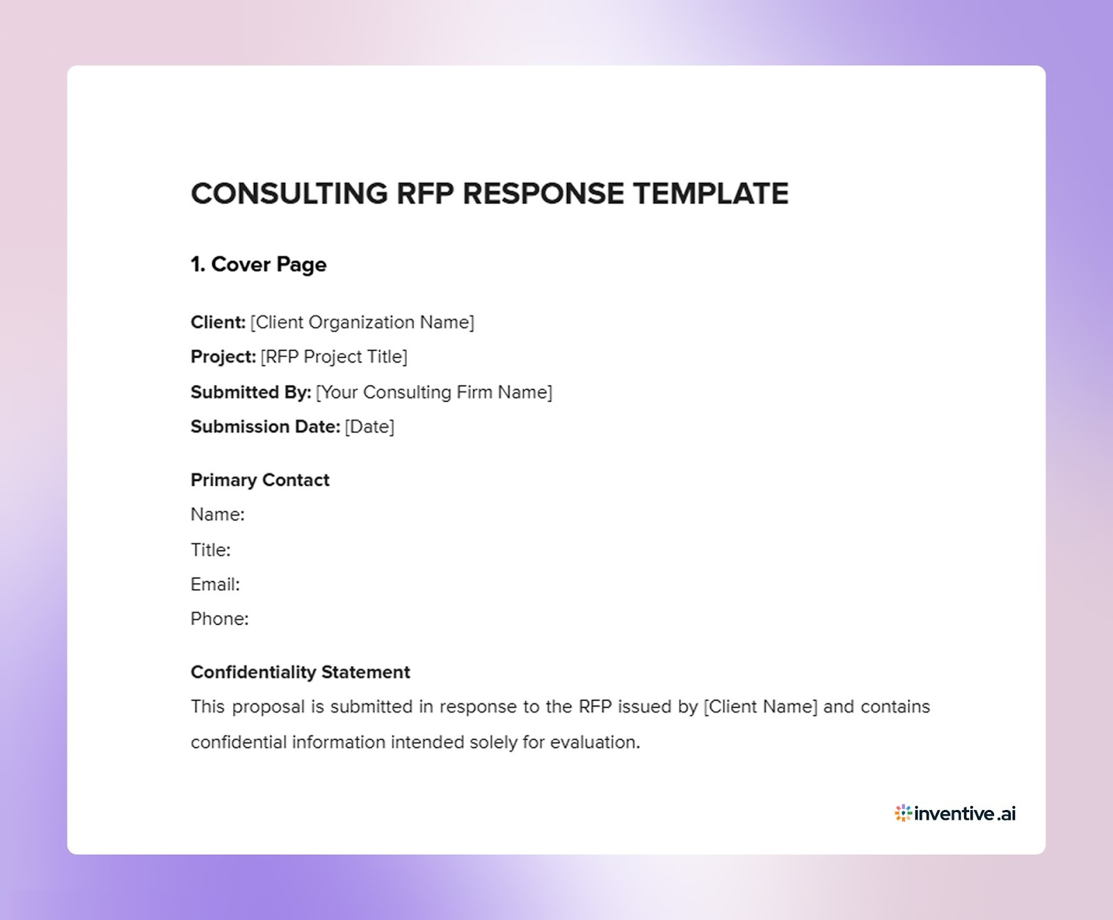 Consulting RFP Response Template