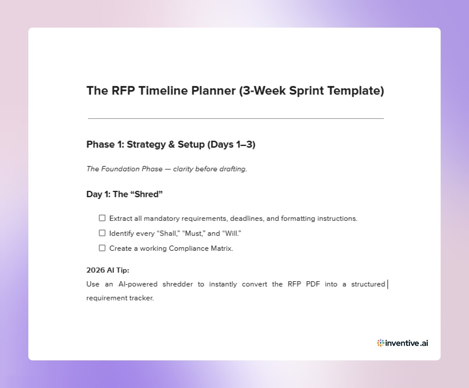 RFP Timeline Planner