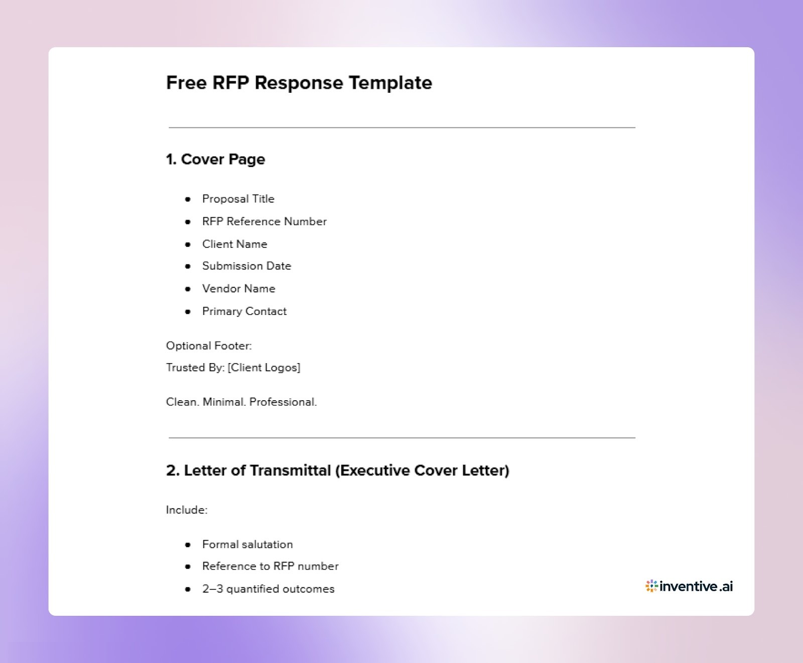 RFP Response Master Template