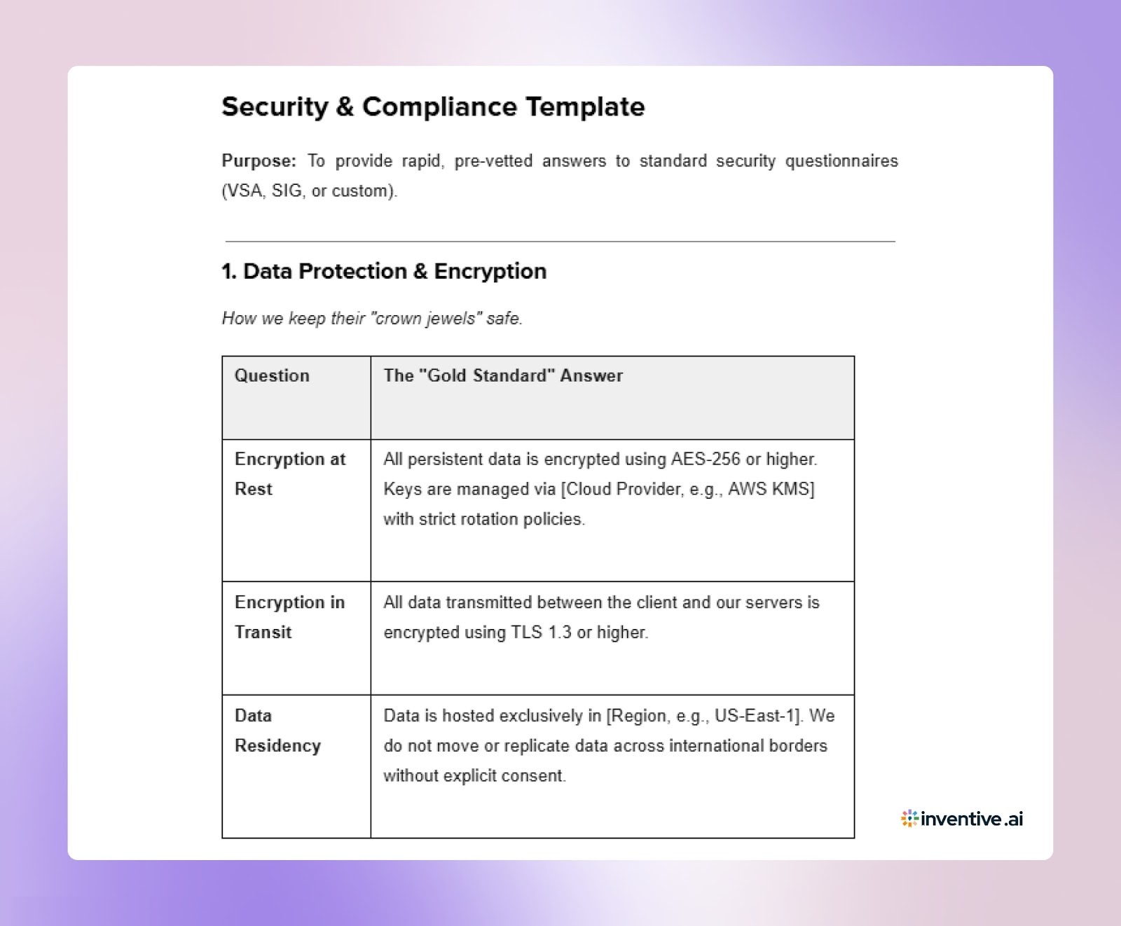 Security & Compliance Template