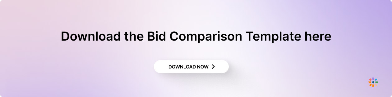 Download the Bid Comparison Template here