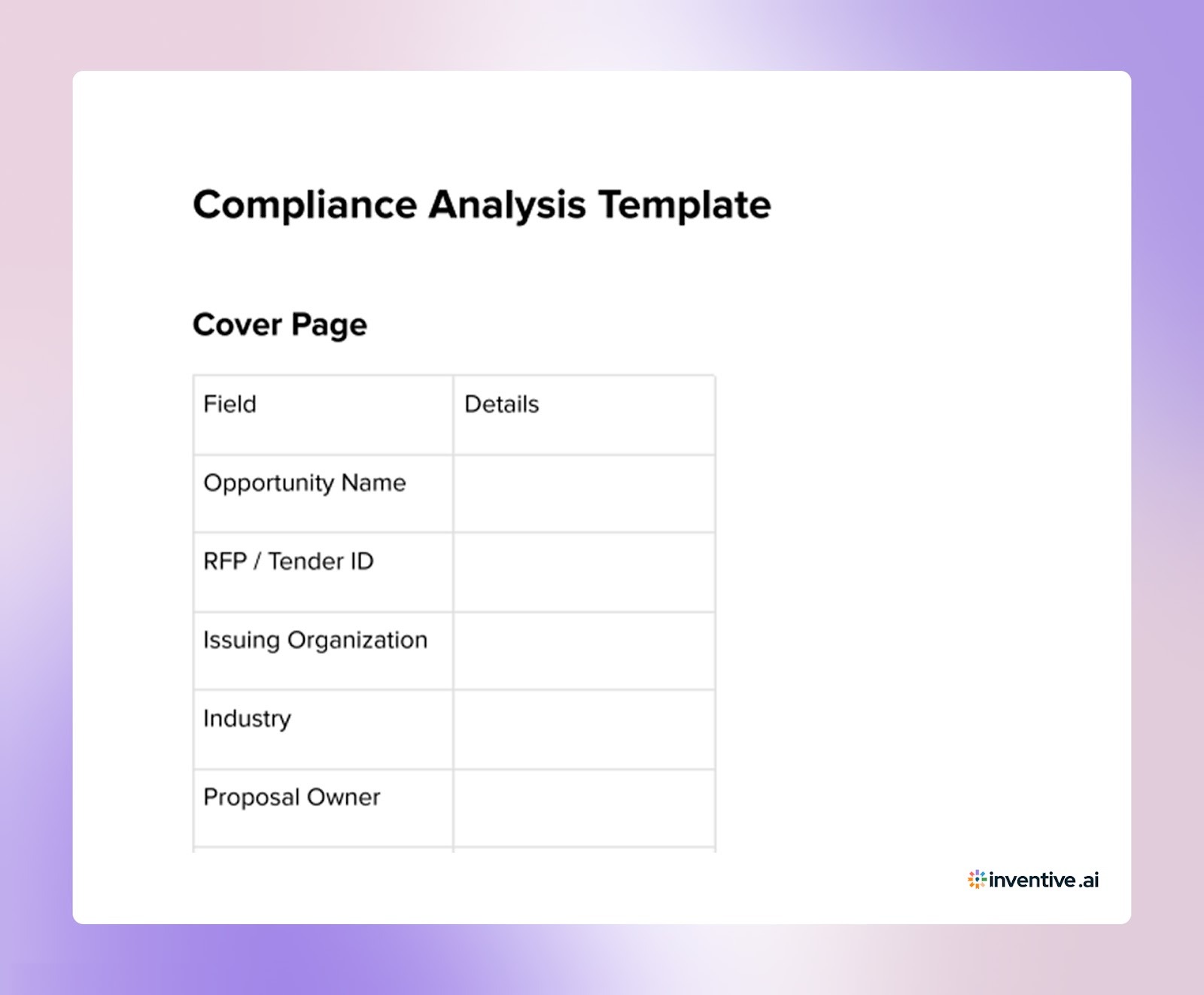 Compliance Analysis Template