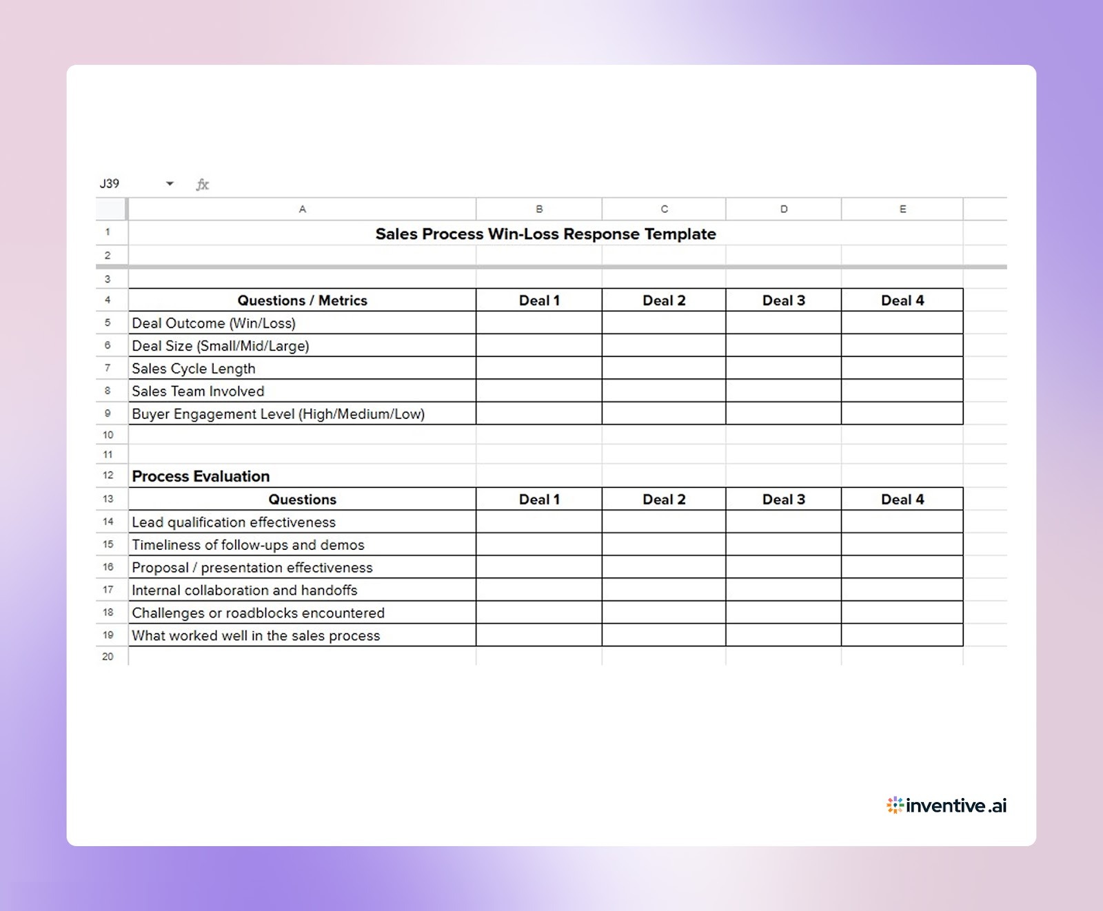 Sales Process Win-Loss Response Template