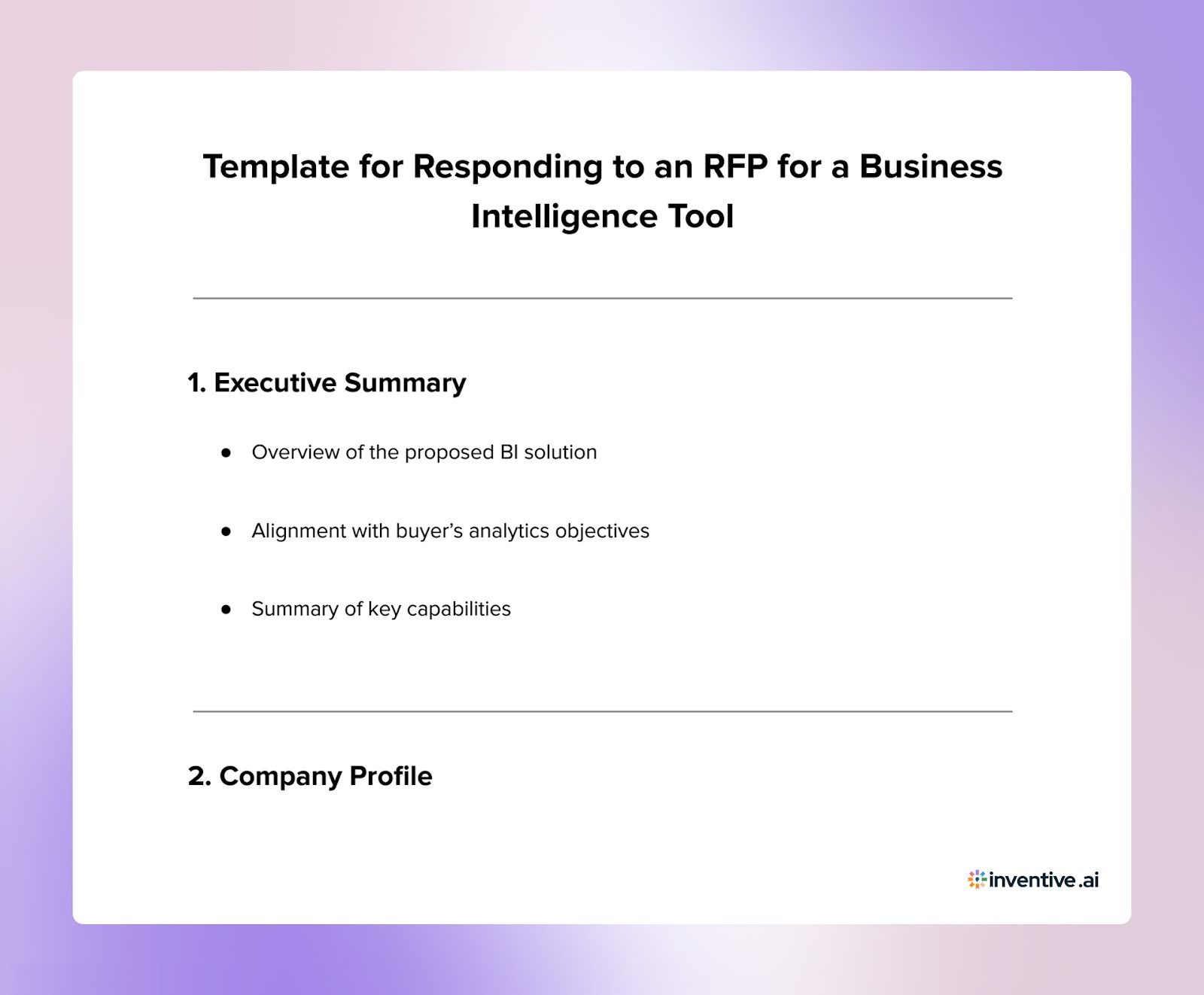 BI Proposal Template to Structure Competitive RFP Responses