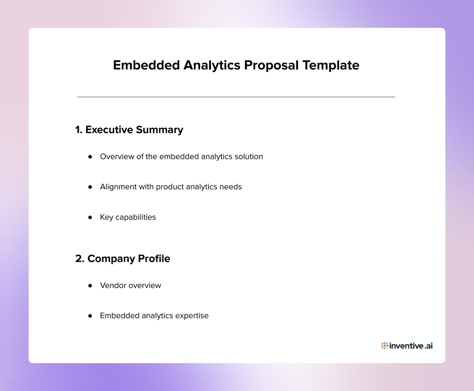 Embedded Analytics Proposal
