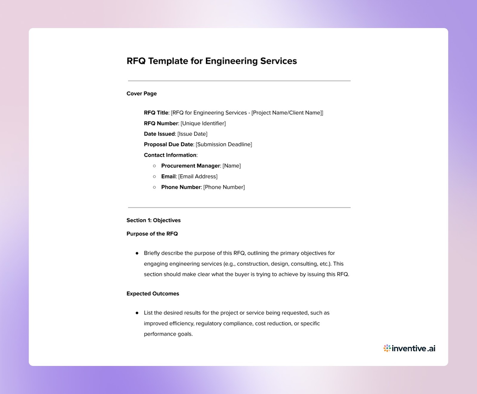 A Practical RFQ Template for Engineering Services in 2026