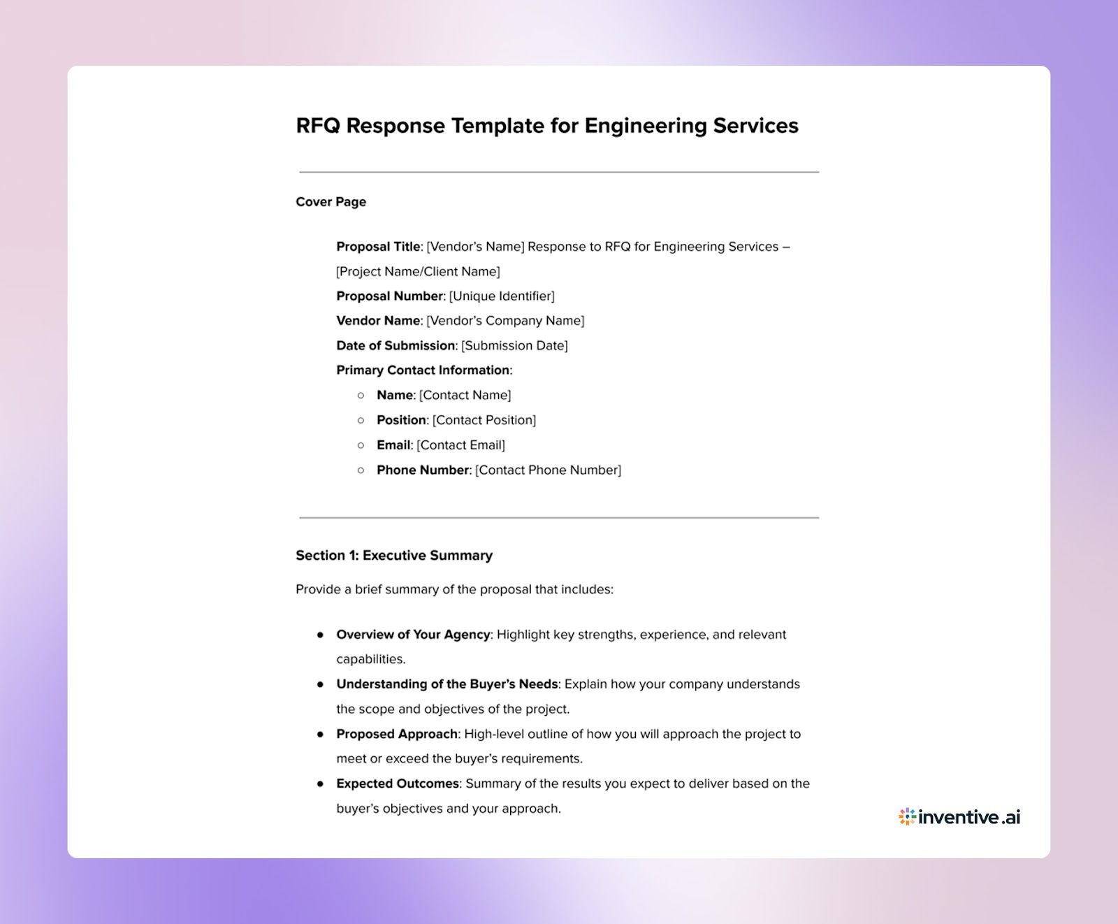 Engineering Services RFQ Response Template: Craft Winning Proposals in 2026