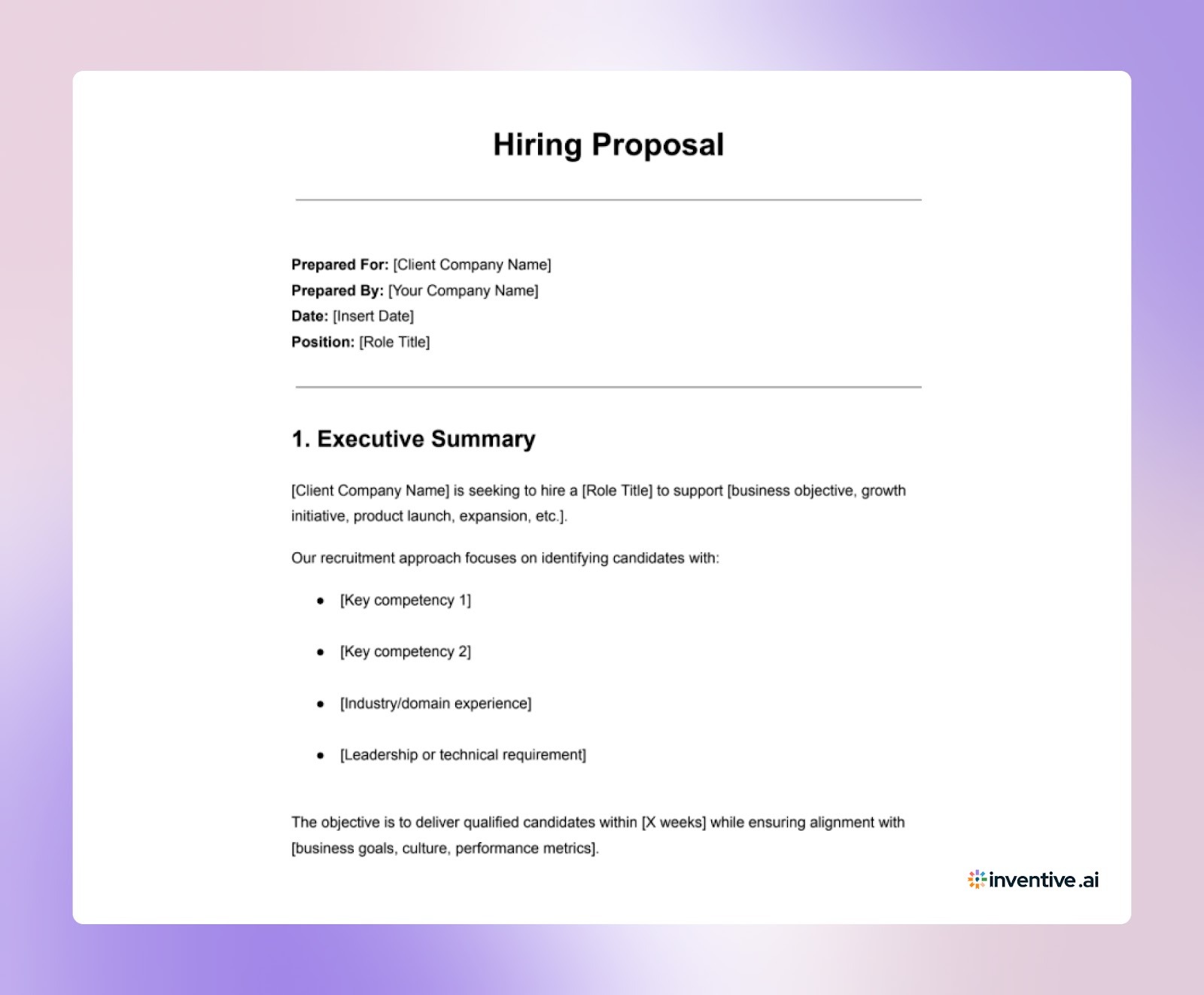 Hiring Proposal Template To Win More Recruitment Contracts