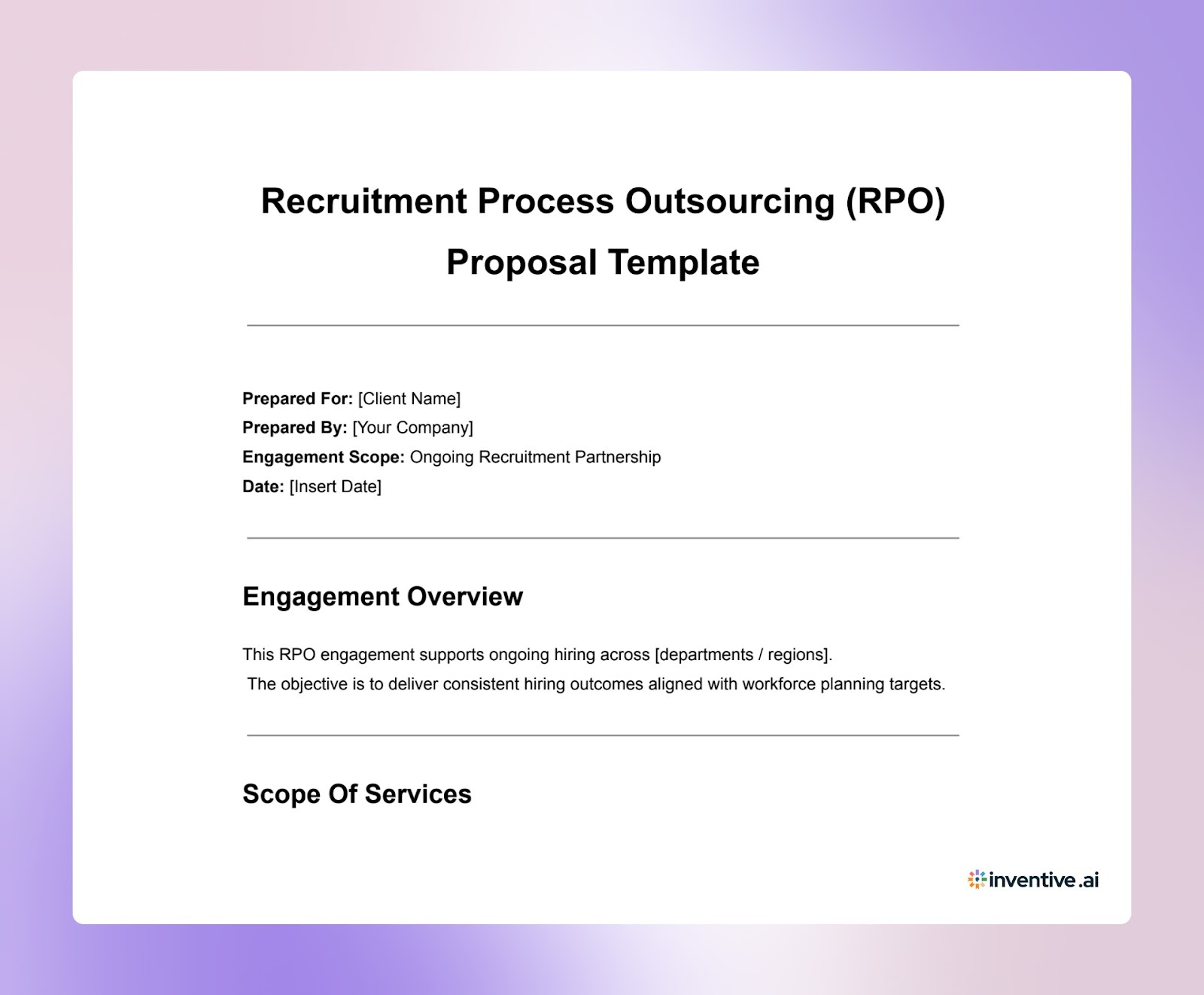  Recruitment Process Outsourcing (RPO) Proposal Template
