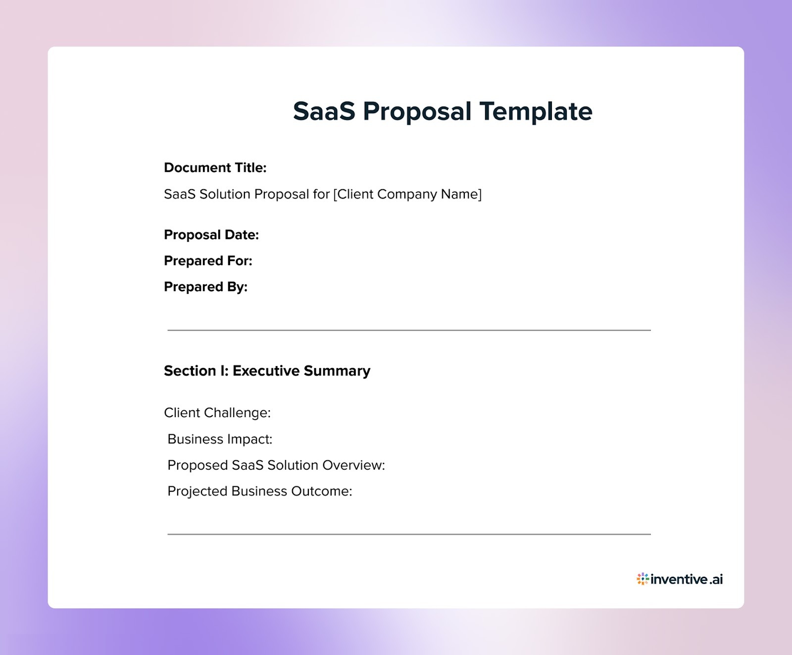 SaaS Proposal Template With Free Download
