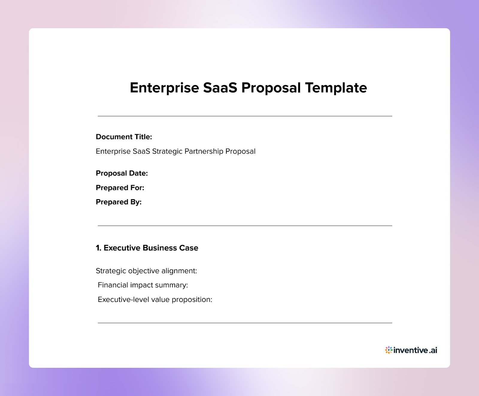 Enterprise SaaS Proposal Template