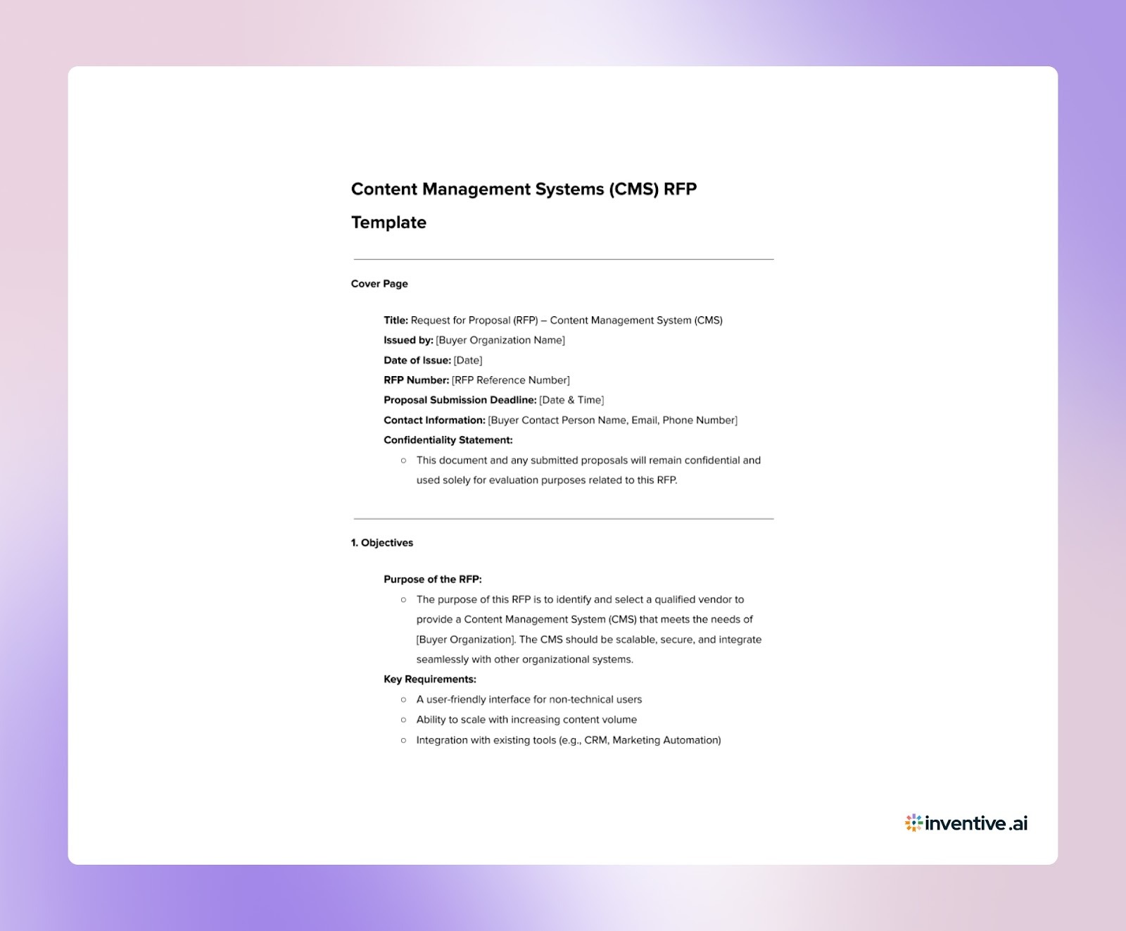 Content Management Systems (CMS) RFP Template