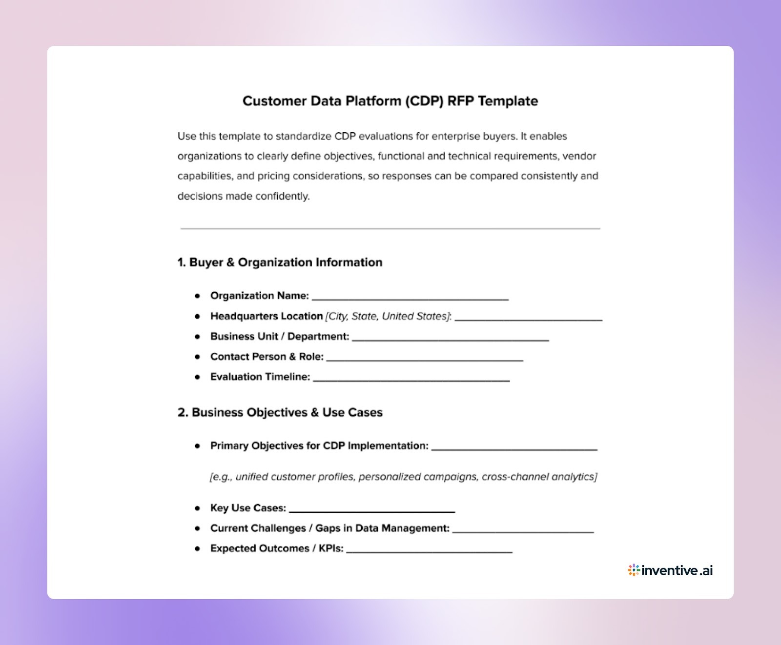 CDP RFP Template: How Buyers Evaluate Customer Data Platforms