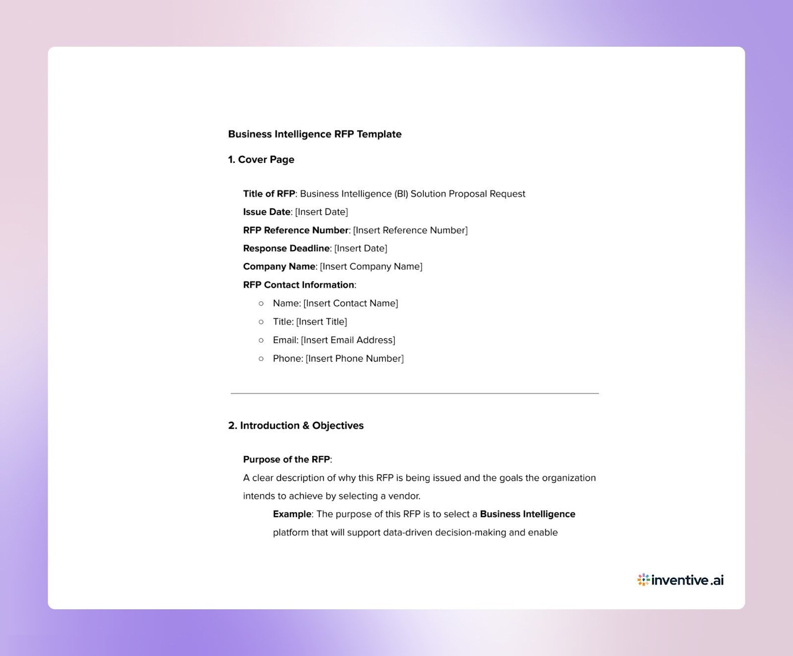The Only Business Intelligence RFP Template You Need in 2026