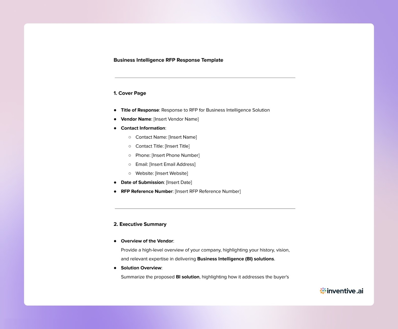 Create Winning BI RFP Responses in Record Time with This Proven Template
