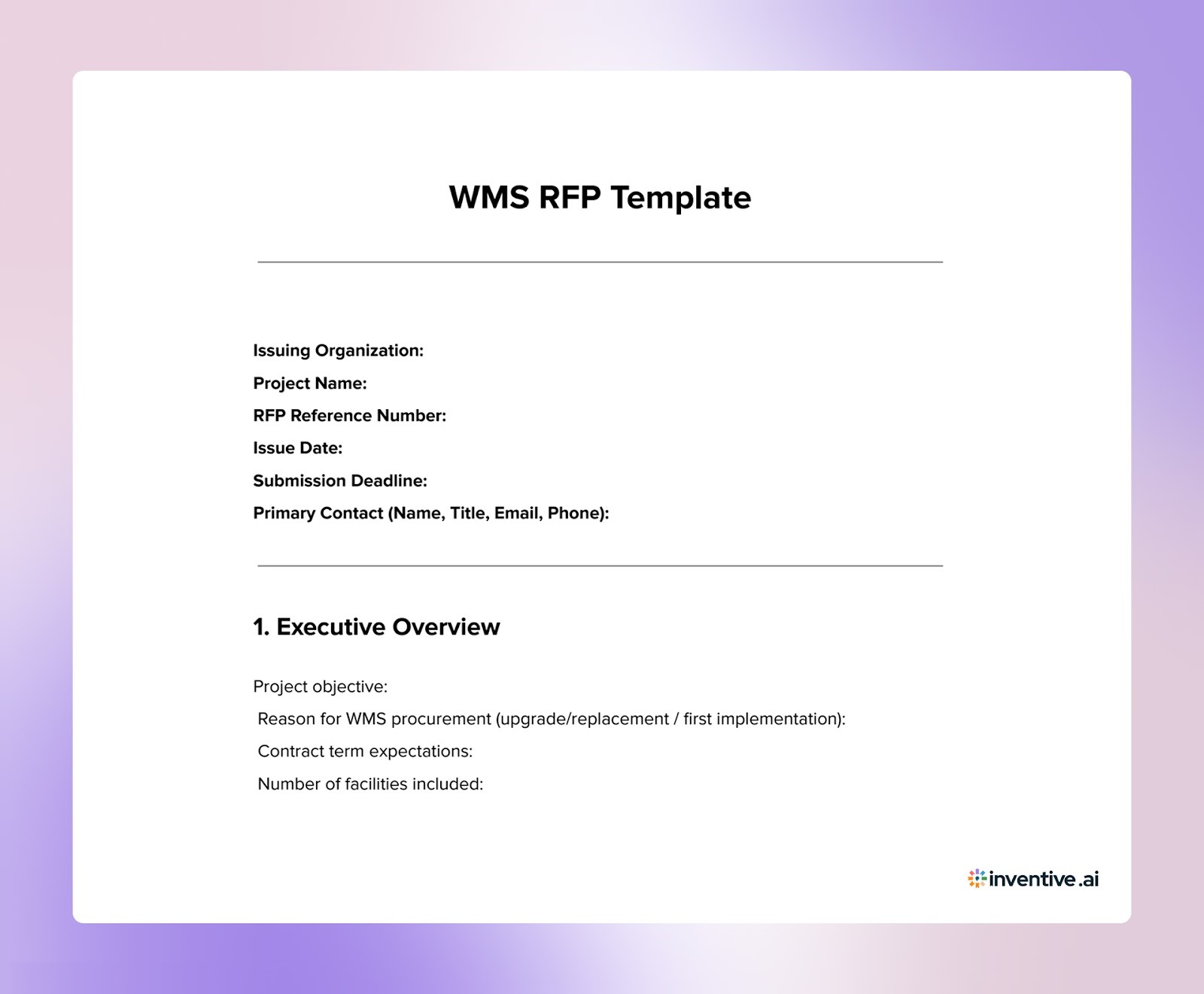 High-Impact WMS RFP Components (+Sample)
