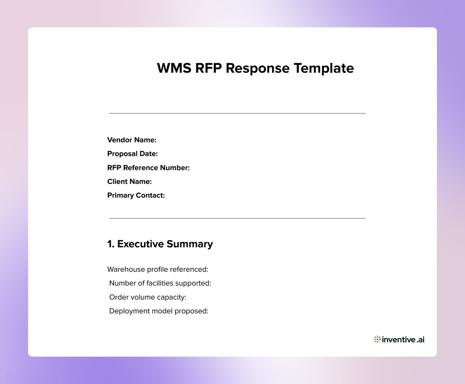 WMS RFP Response Framework To Improve Proposal Quality (+Example)