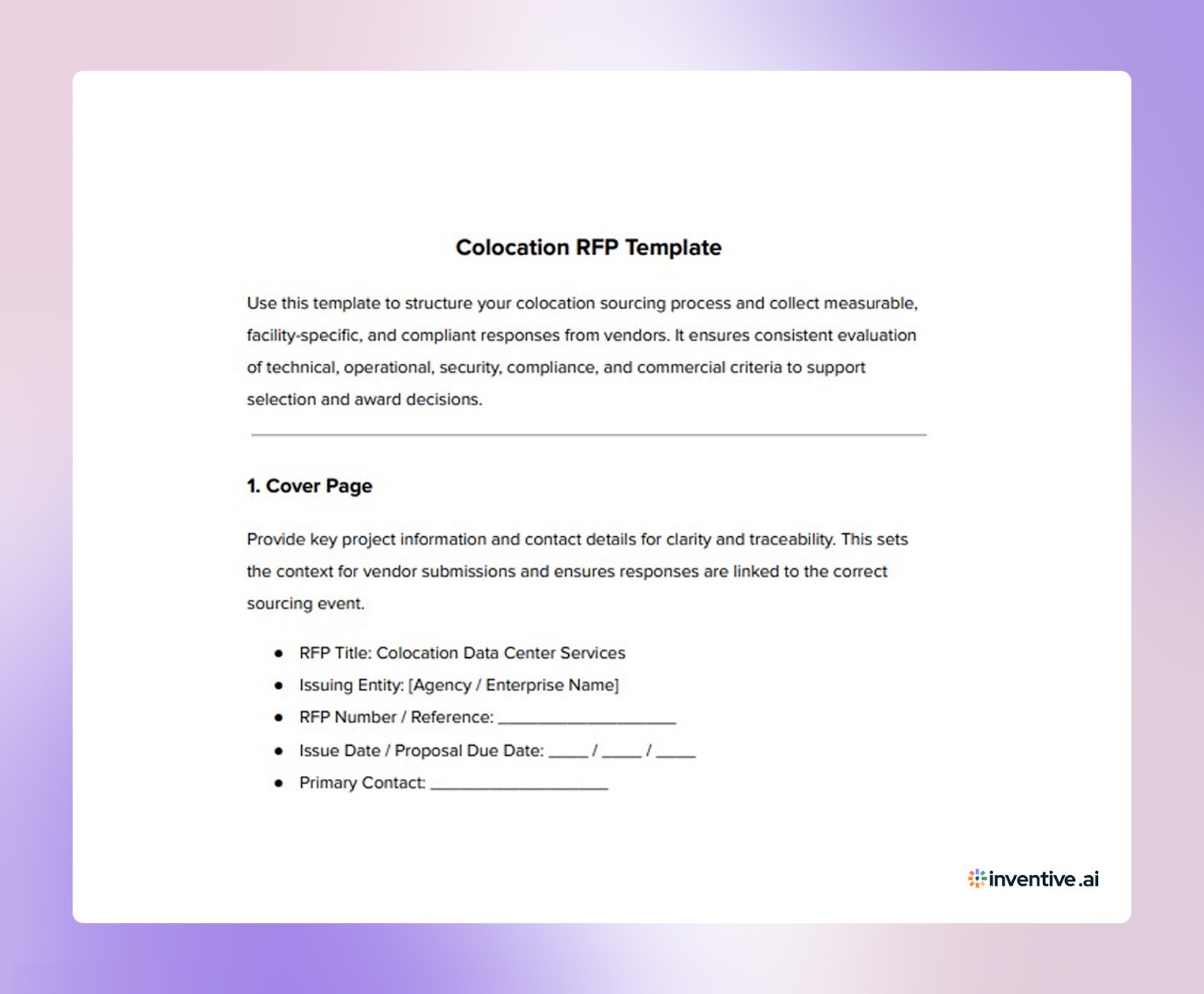 Colocation RFP Template: Key Buyer Evaluation Criteria for Vendors