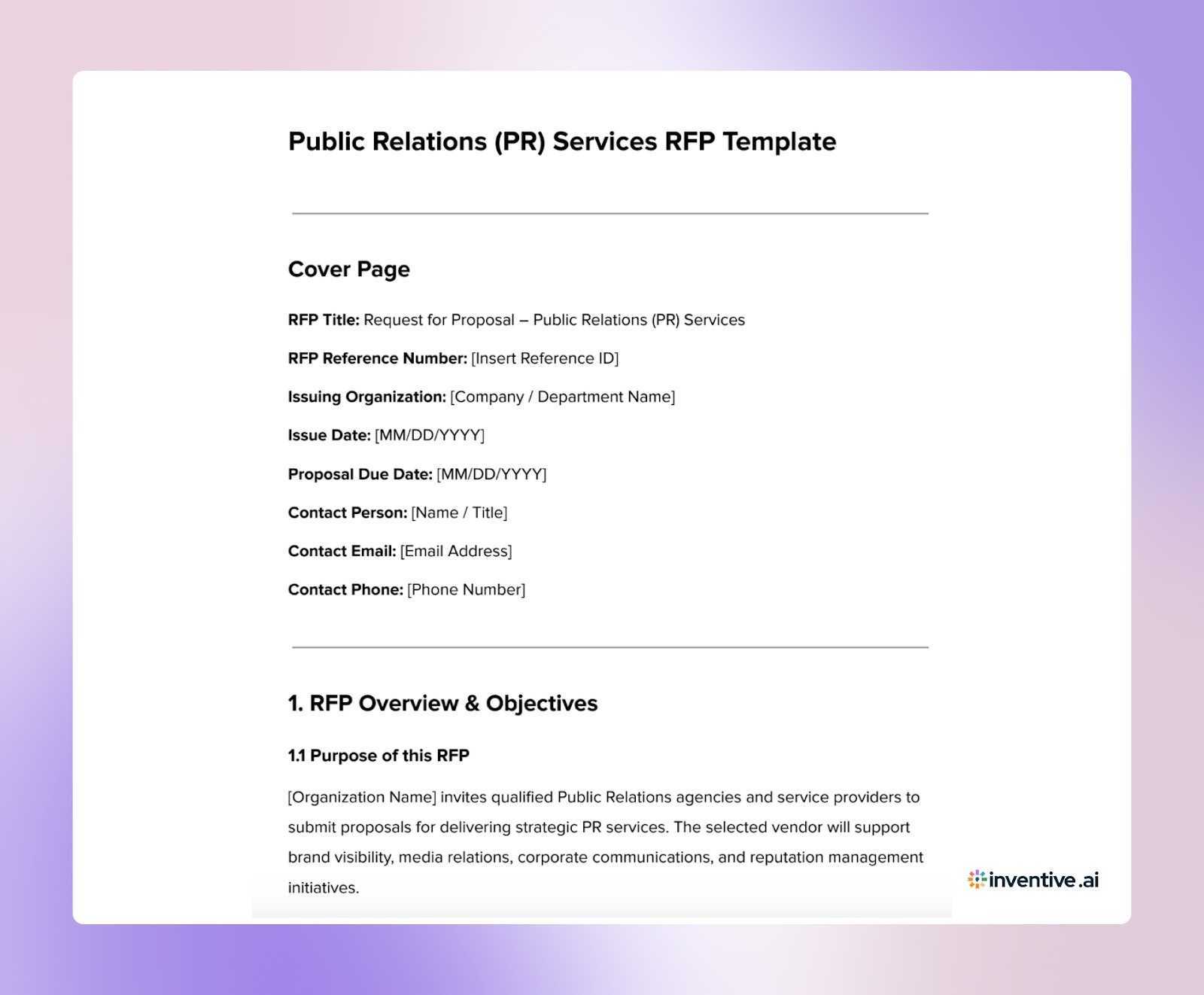 The Ultimate PR RFP Template For Buyers To Download