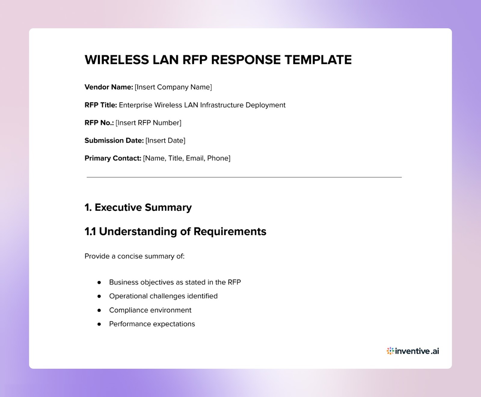 How to Structure Your Wireless LAN RFP Response for Maximum Impact?