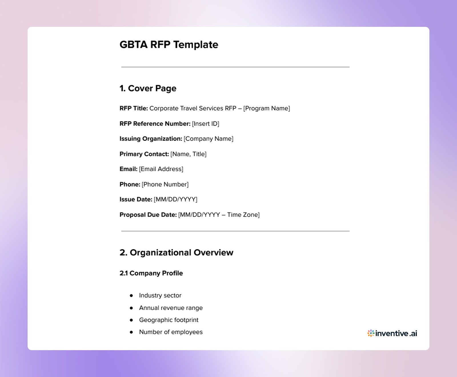 A Structured GBTA RFP Template That Drives Better Evaluation Outcomes