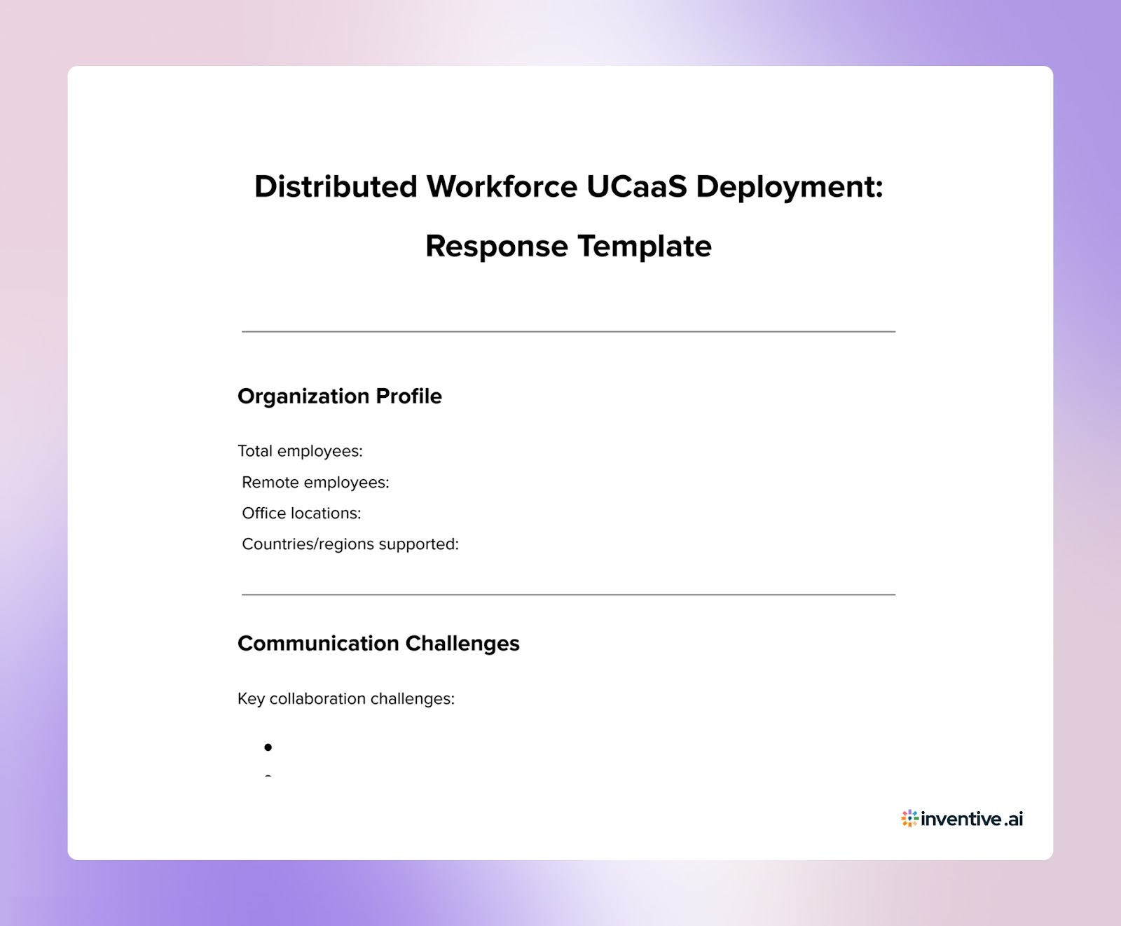Distributed Workforce Communication Proposal