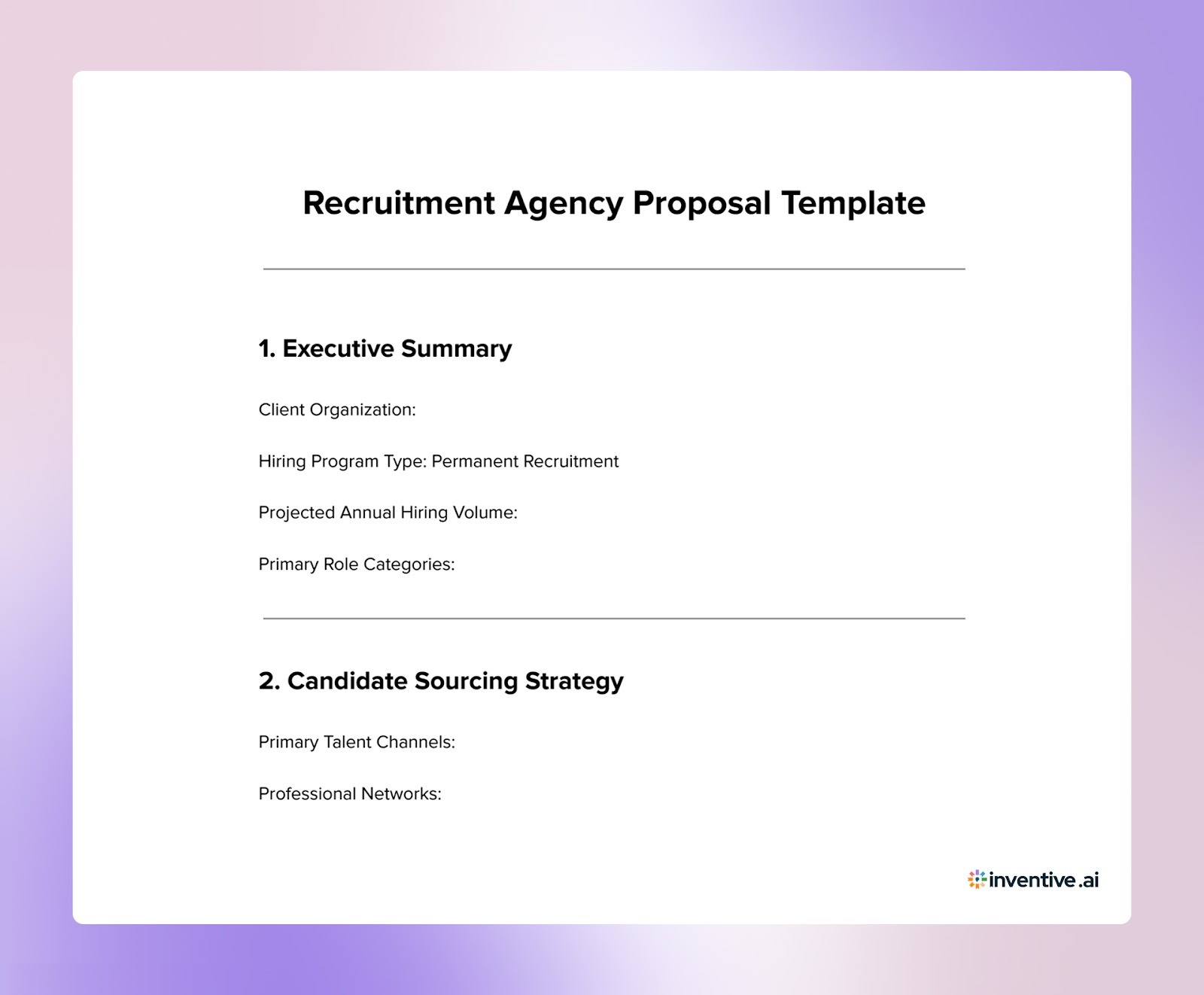 Recruitment Agency Proposal Template