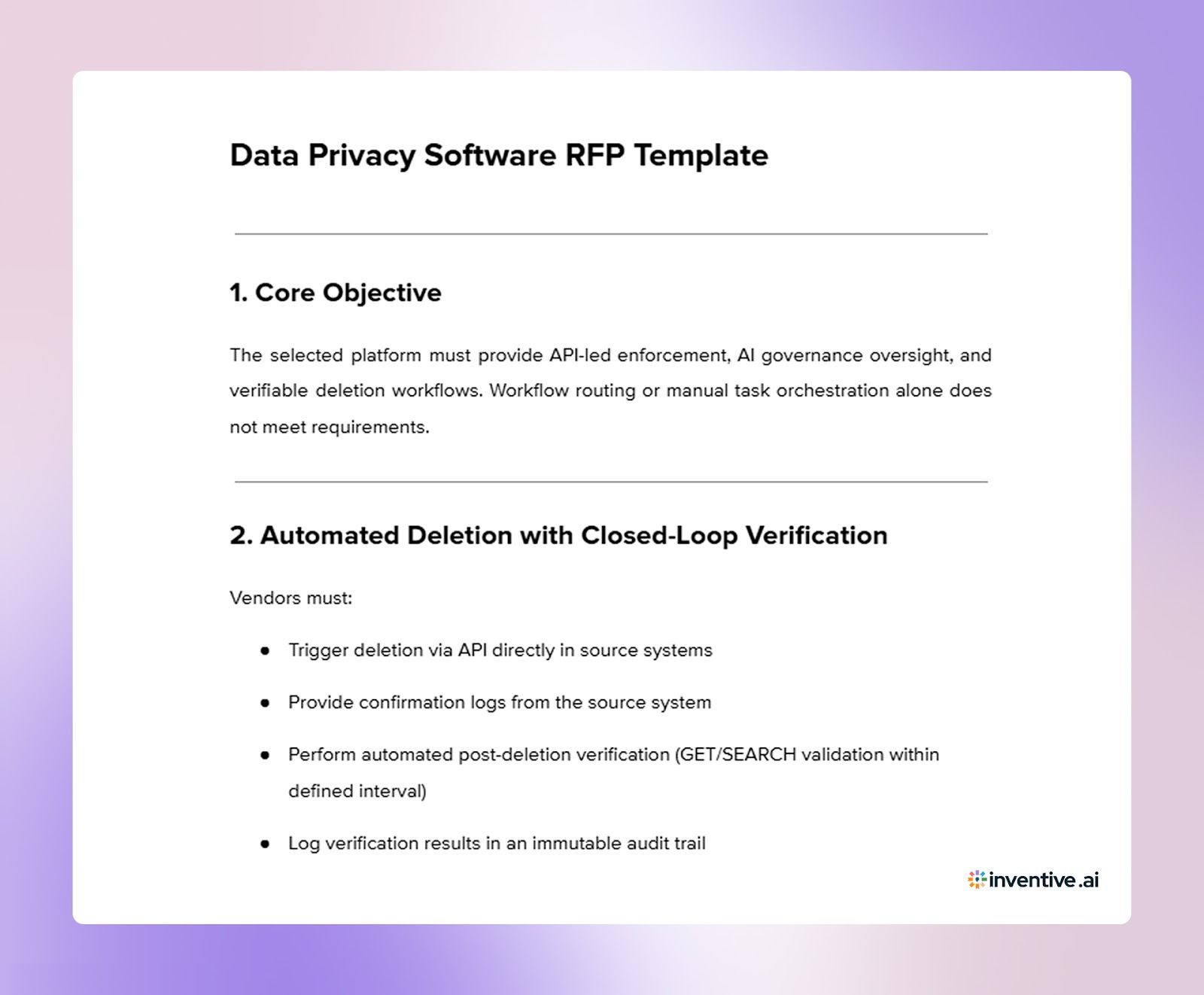 Data Privacy Software RFP Template for 2026