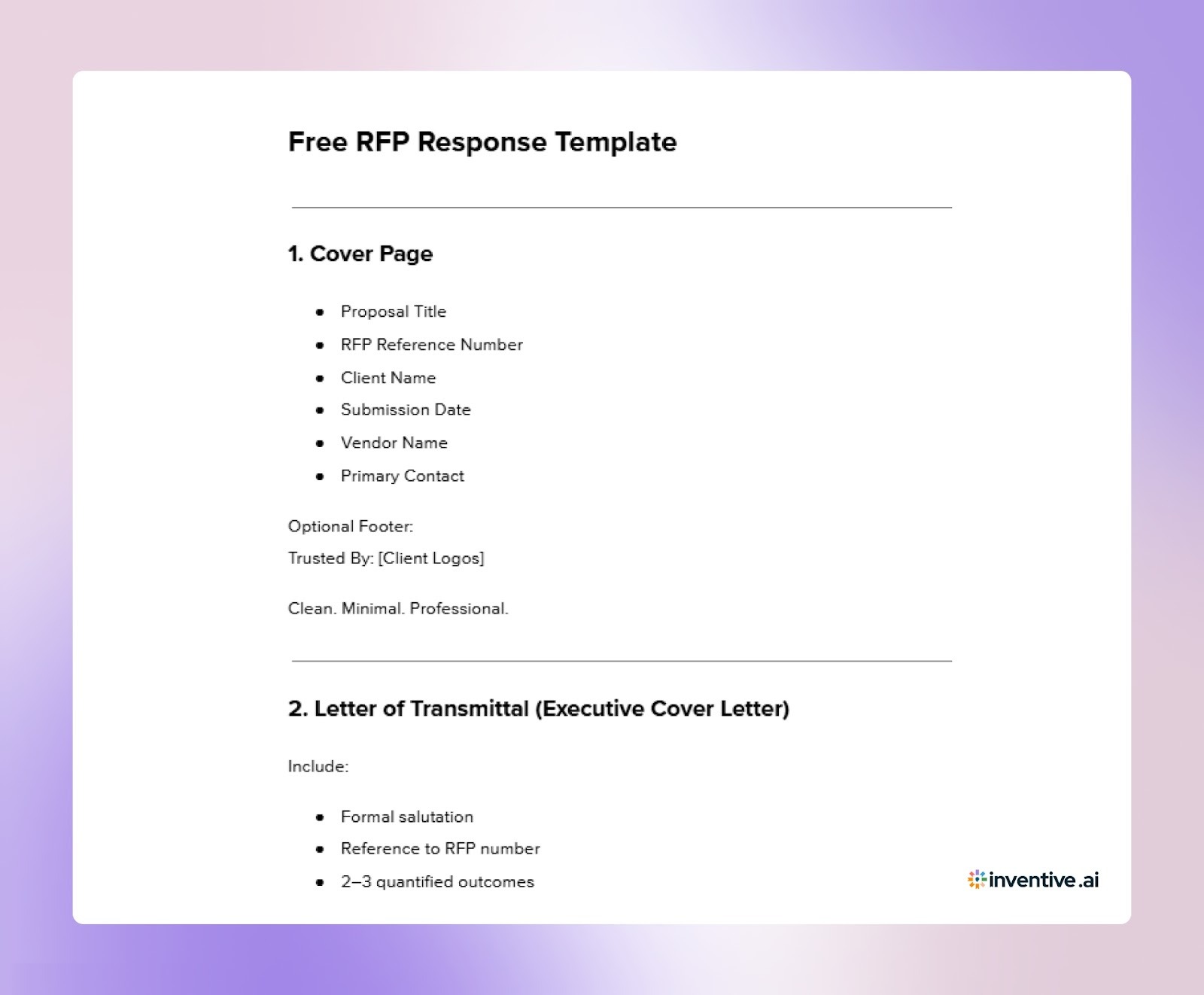 Free RFP Response Template (Google Docs Format)