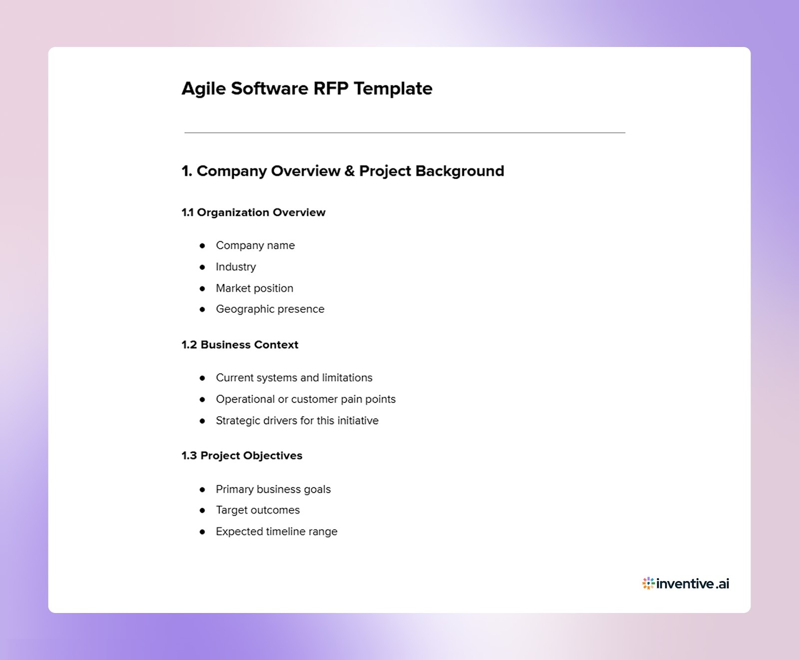 Strategic Agile Software RFP Template (Outcome-Driven)