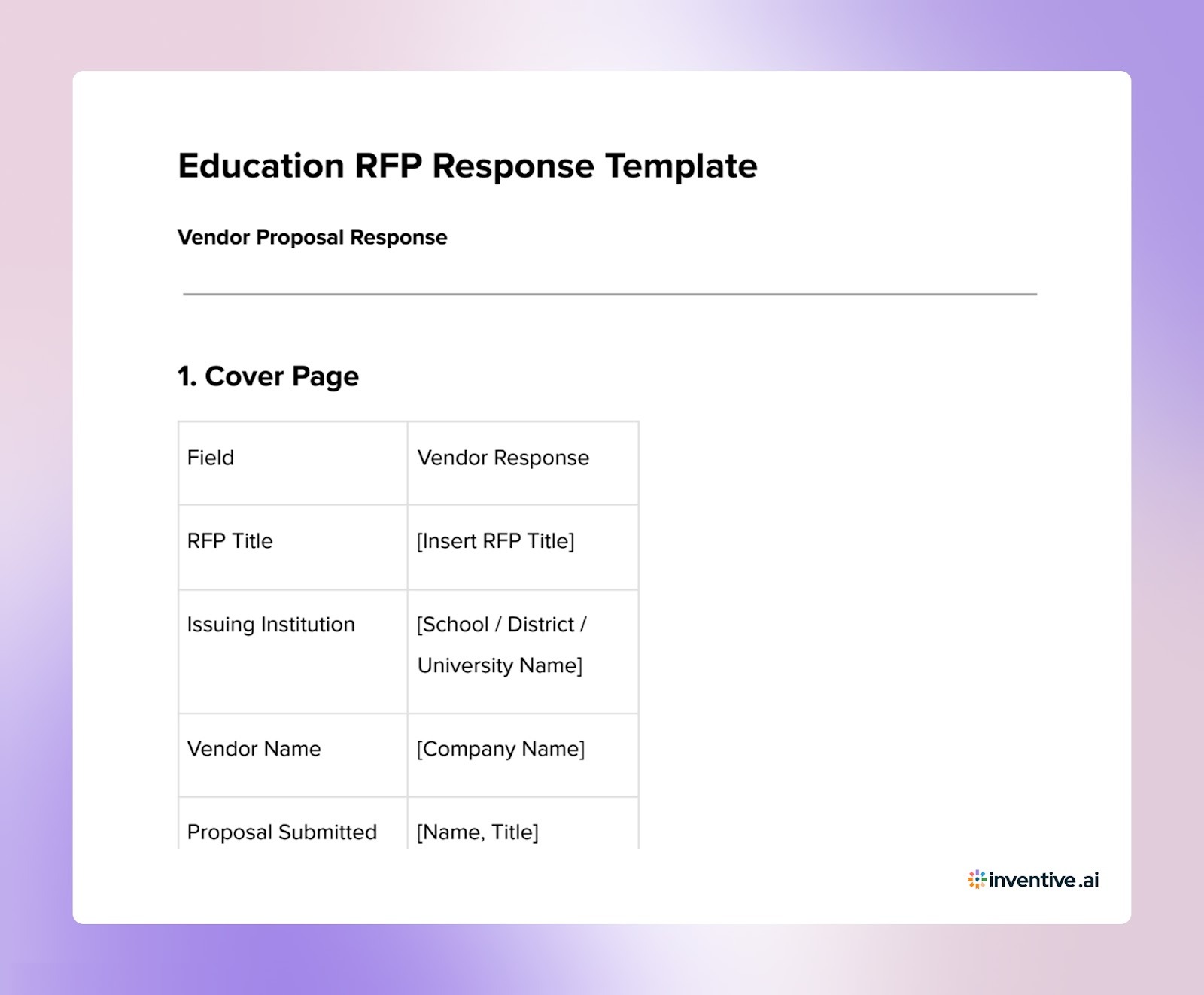 The Winning Education RFP Response Template in 2026