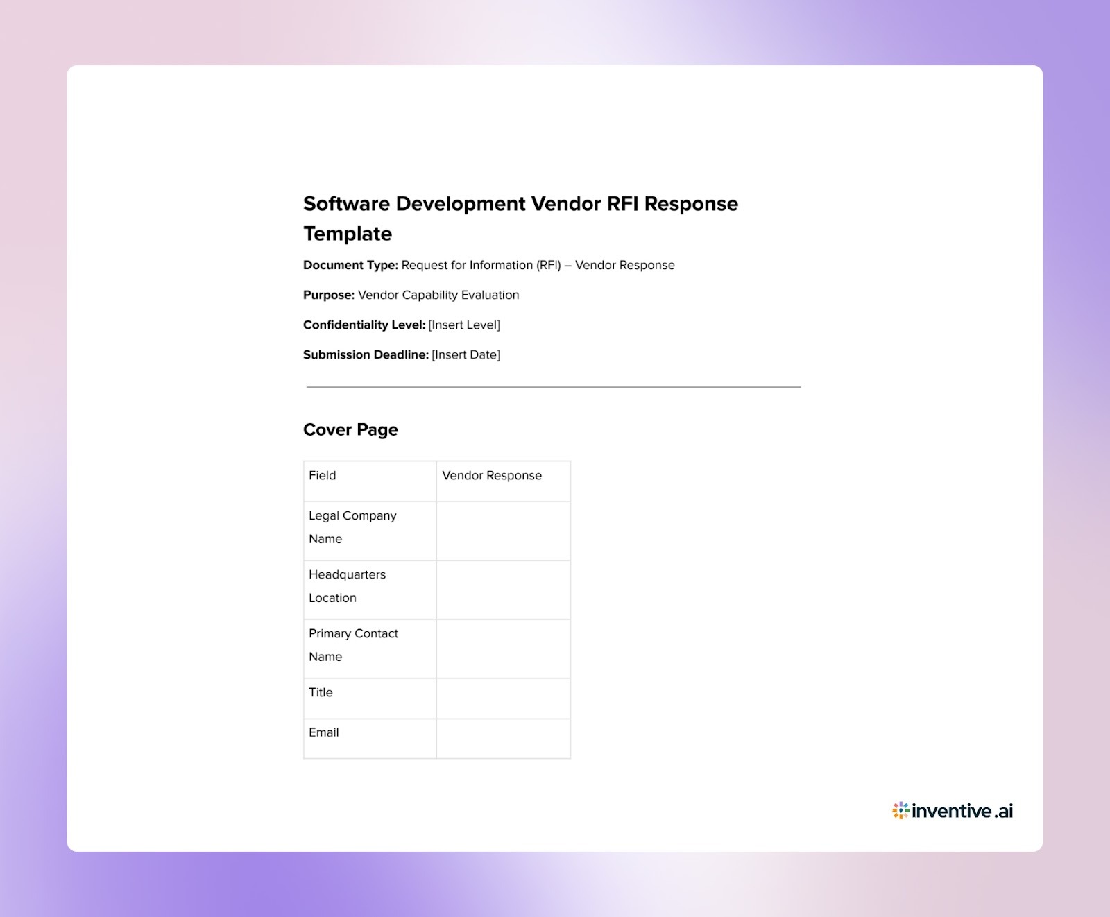 The Ultimate RFI Template for Software Development Responses