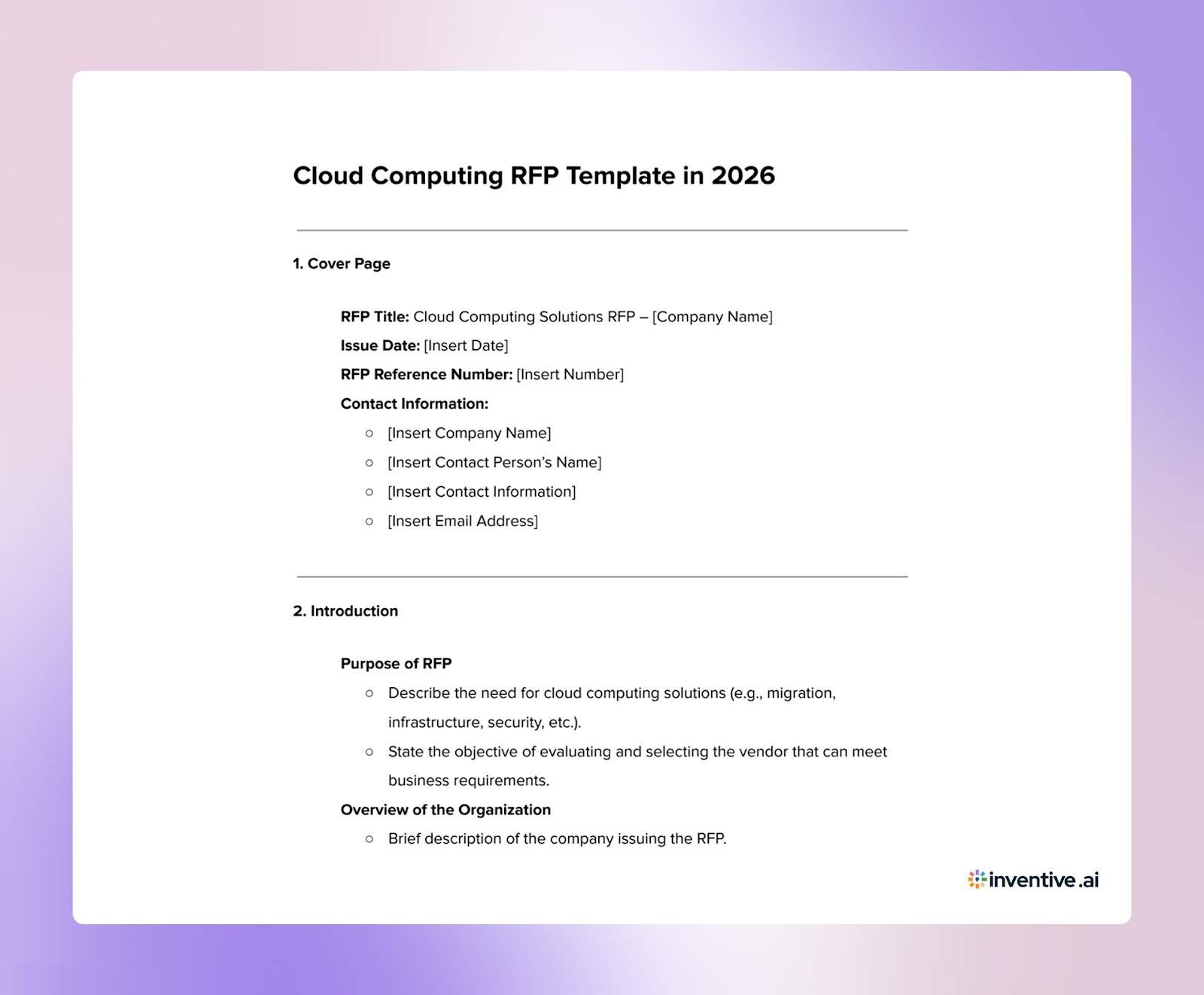 The Ultimate Cloud Computing RFP Template in 2026