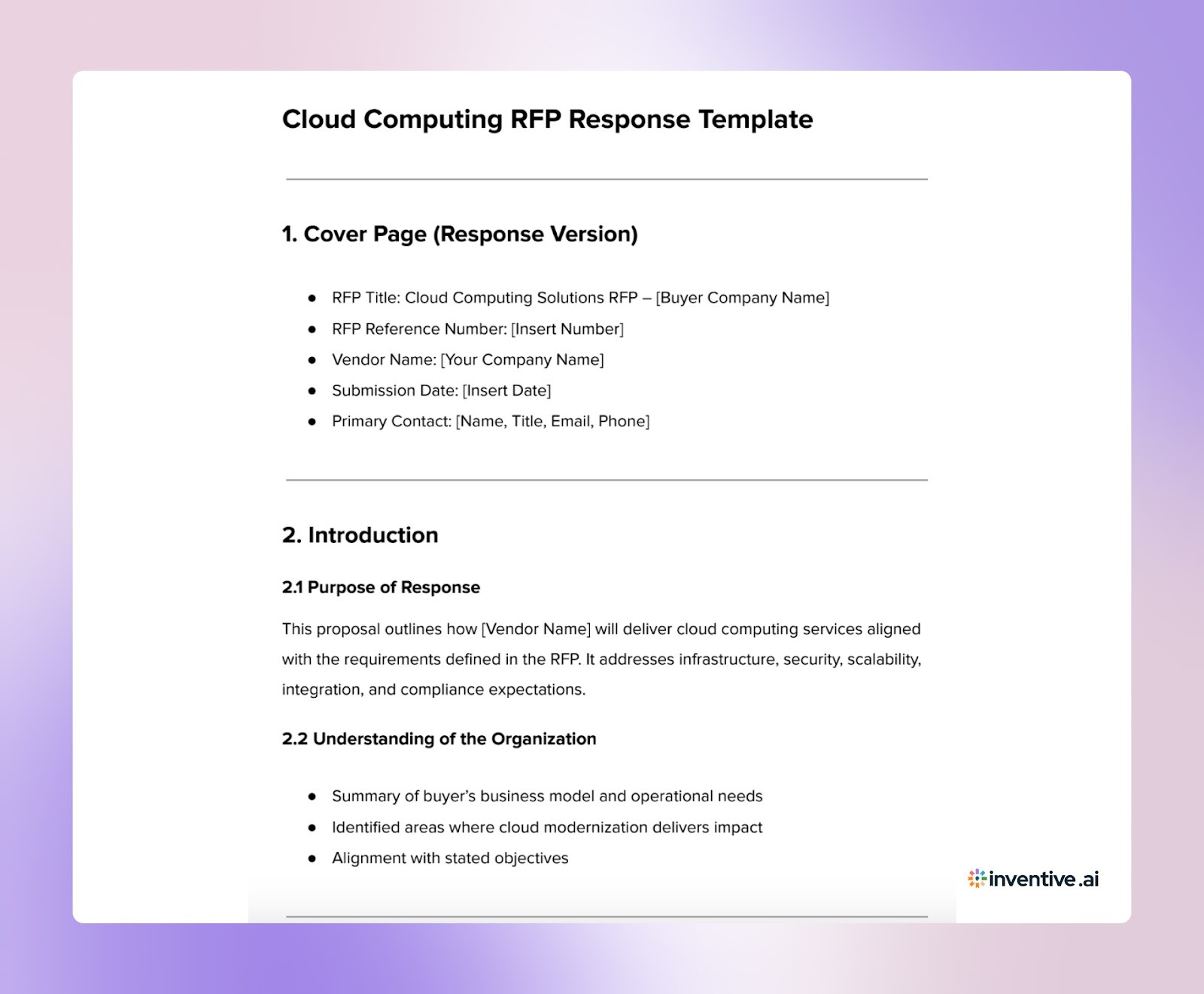 The Ultimate Cloud Computing RFP Response Template in 2026 (For Vendors)