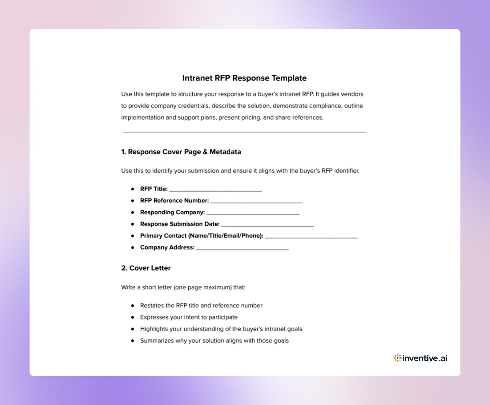 Intranet RFP Response Template: Craft Winning Vendor Proposals