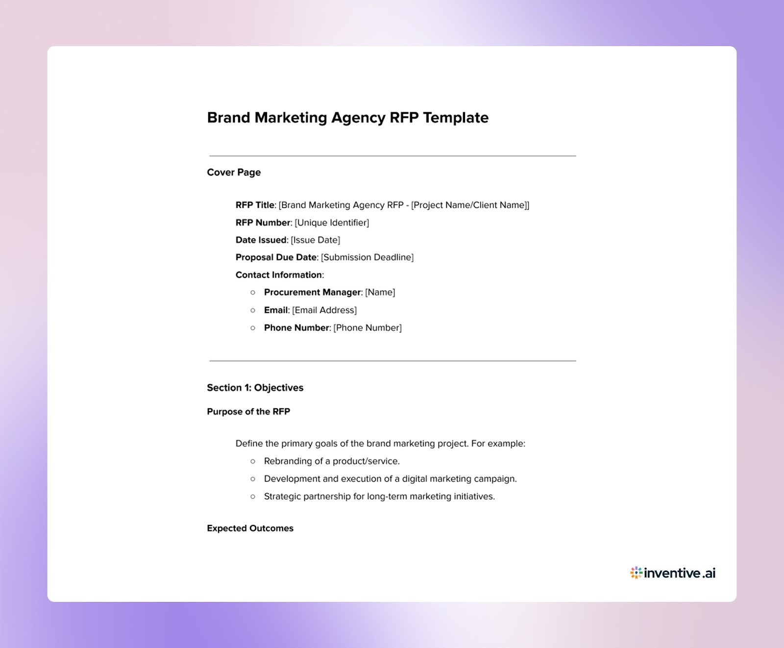 Brand Marketing Agency RFP Template: Achieve More with Less Efforts