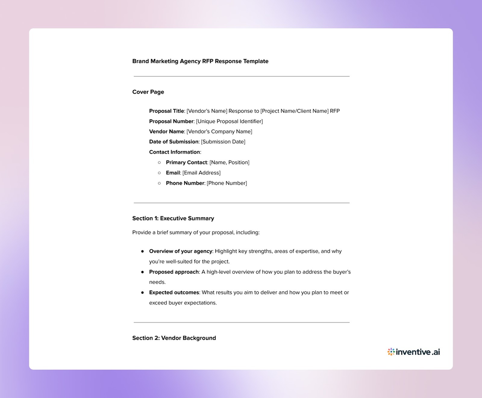 The Ultimate Brand Marketing Agency RFP Response Template in 2026