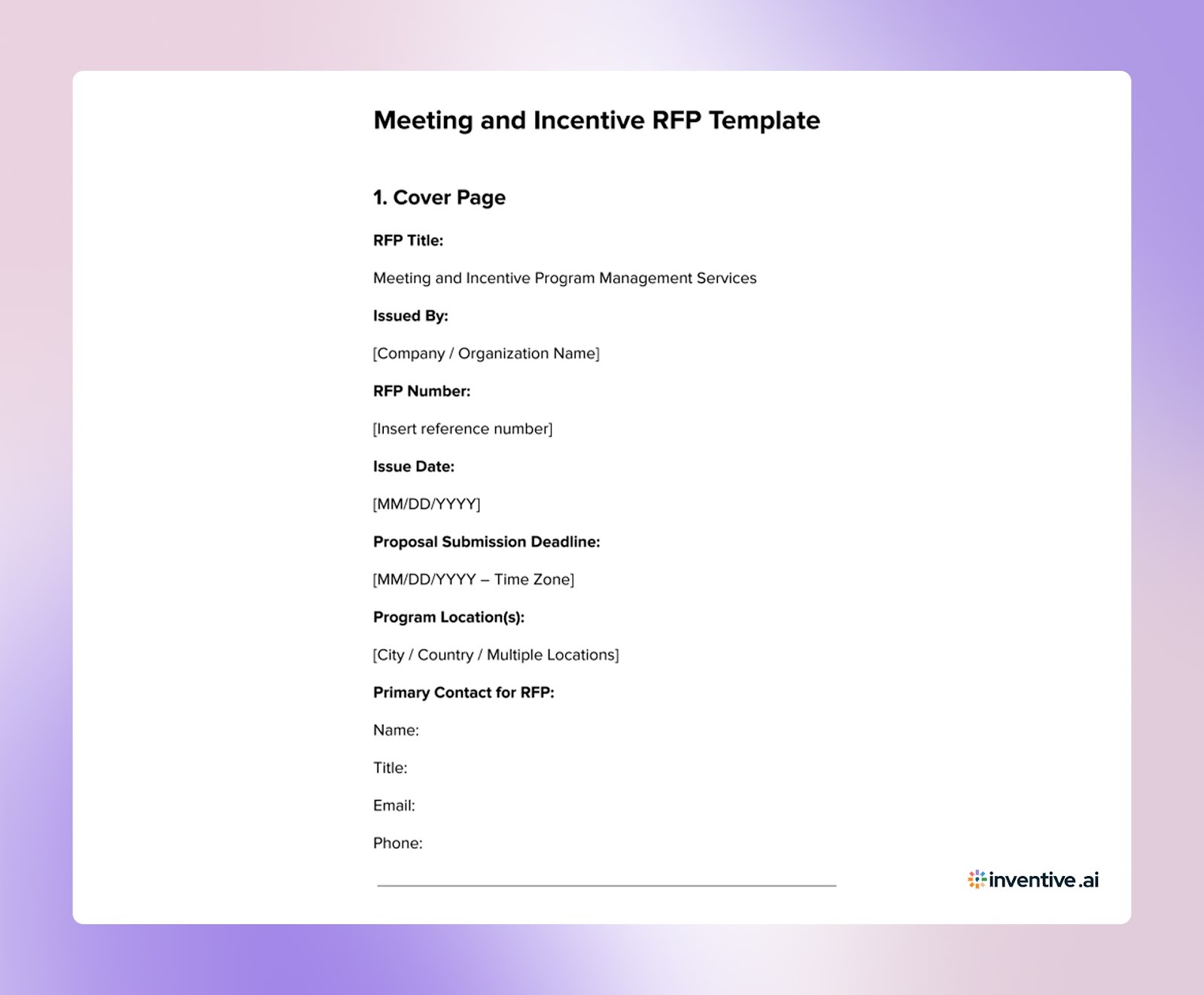Meeting and Incentive RFP Template: What Buyers Actually Send Vendors
