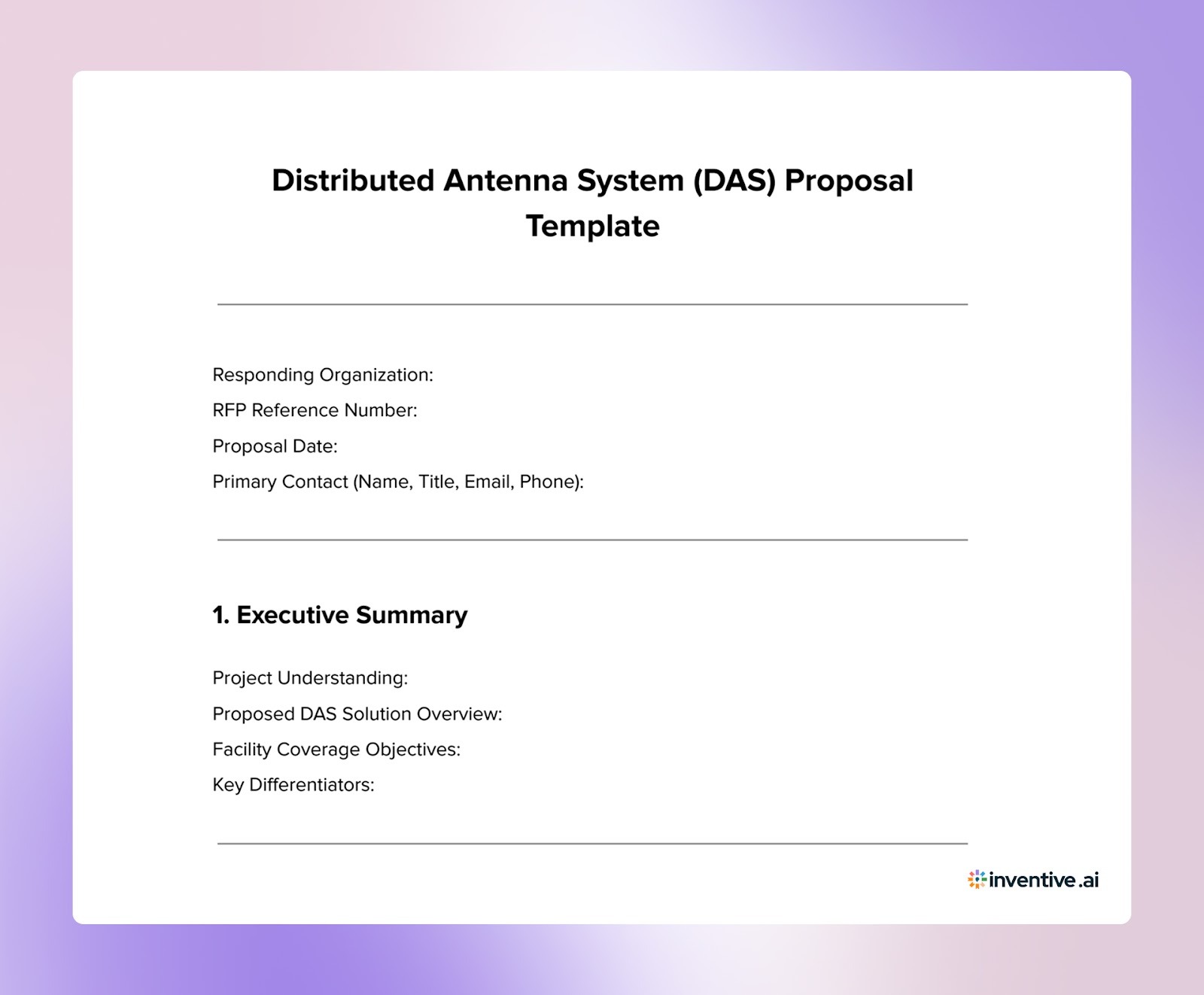 DAS Proposal Template: Structure Proposals That Match the DAS RFP