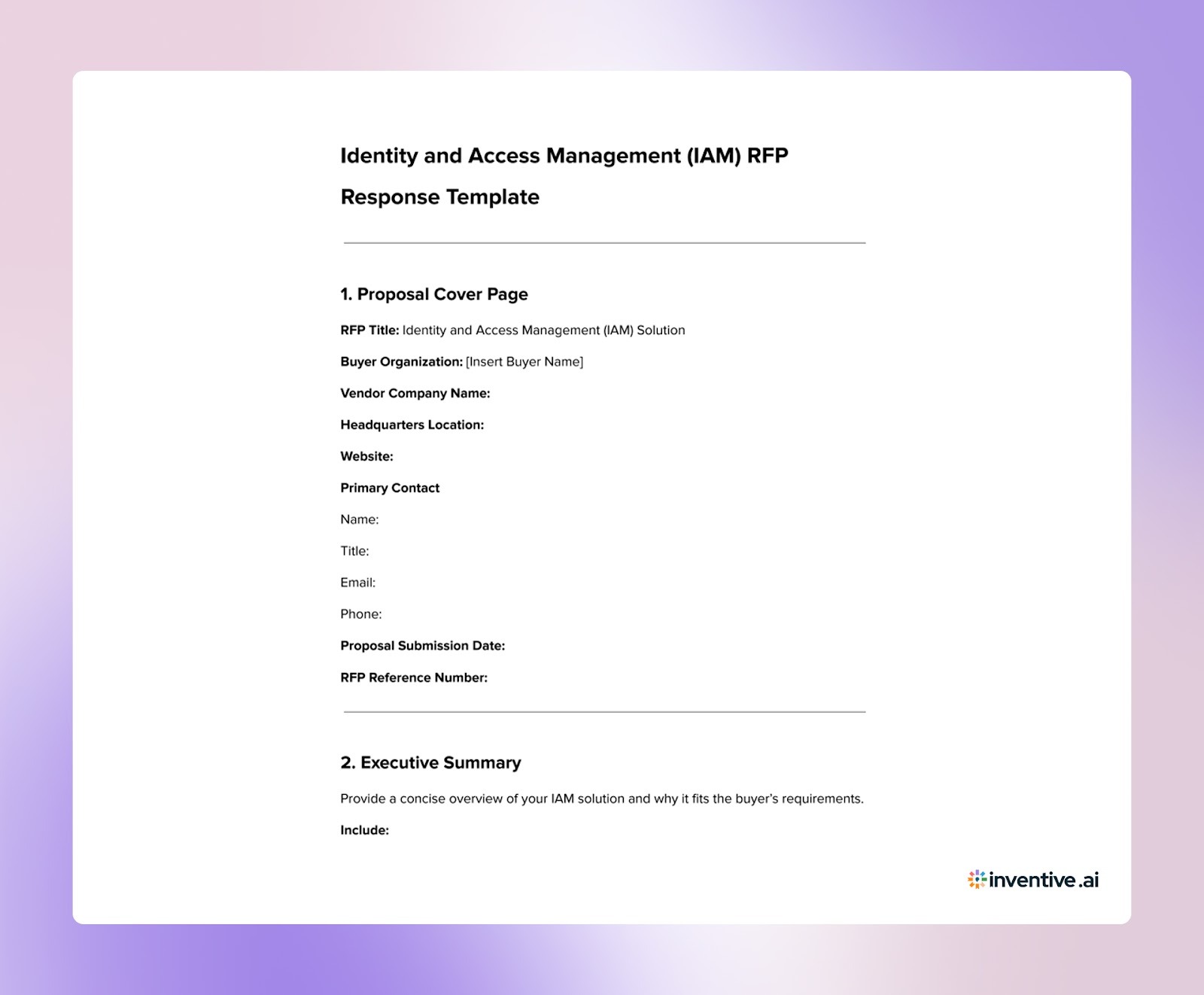 A Practical IAM RFP Response Template for Vendors